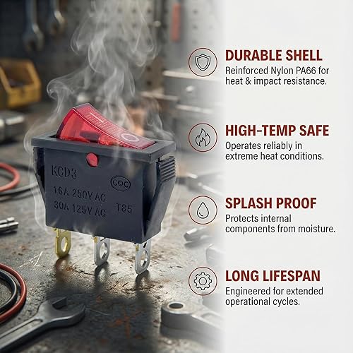 Miniatura 3 de 2 unidades 120927-24 Encendido apagado 120 voltios 3 clavijas interruptor basculante iluminado para chimeneas eléctricas FMI Desa 29-159-1