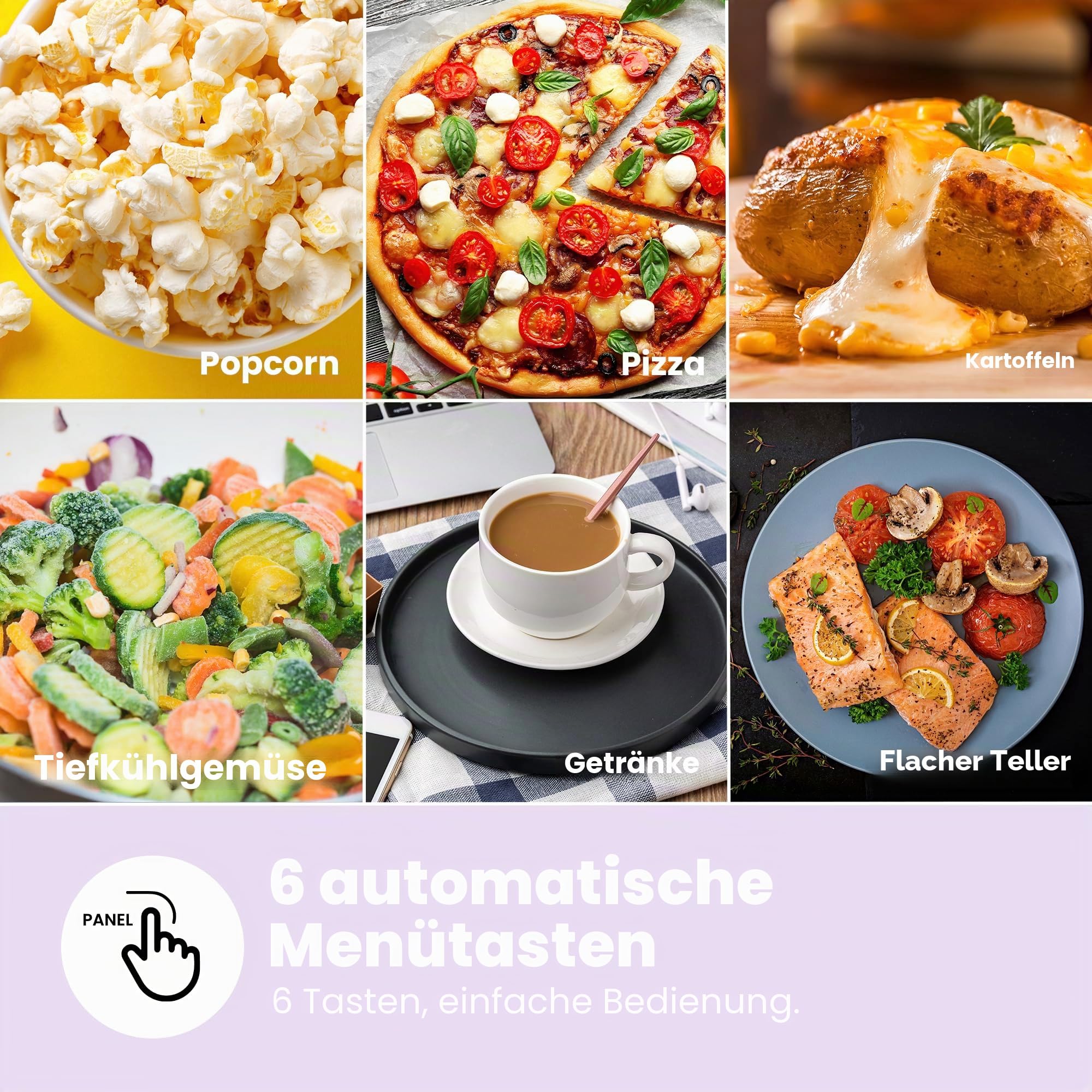 COMFEE' Digitale Mikrowelle, 700 W, 20 l, 6 voreingestellte Menüs, Express Cook, 11 Leistungsstufen, Auftauen, Speicherfunktion - Weiß - CM-E202CC(WH)