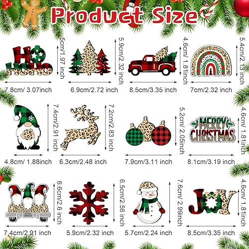 Miniatura 10 de Decoración de madera de Navidad diseño de gnomo de copo de nieve de madera de Navidad adornos de árbol de Navidad letreros de madera con cuerda para