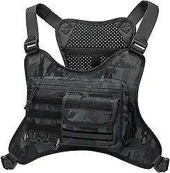 Bolsa de peito para esportes ao ar livre para homens, bolsa de peito com coldre para colete de peito serve na maioria das pistolas, bolsa de colete resistente à água para caminhadas,