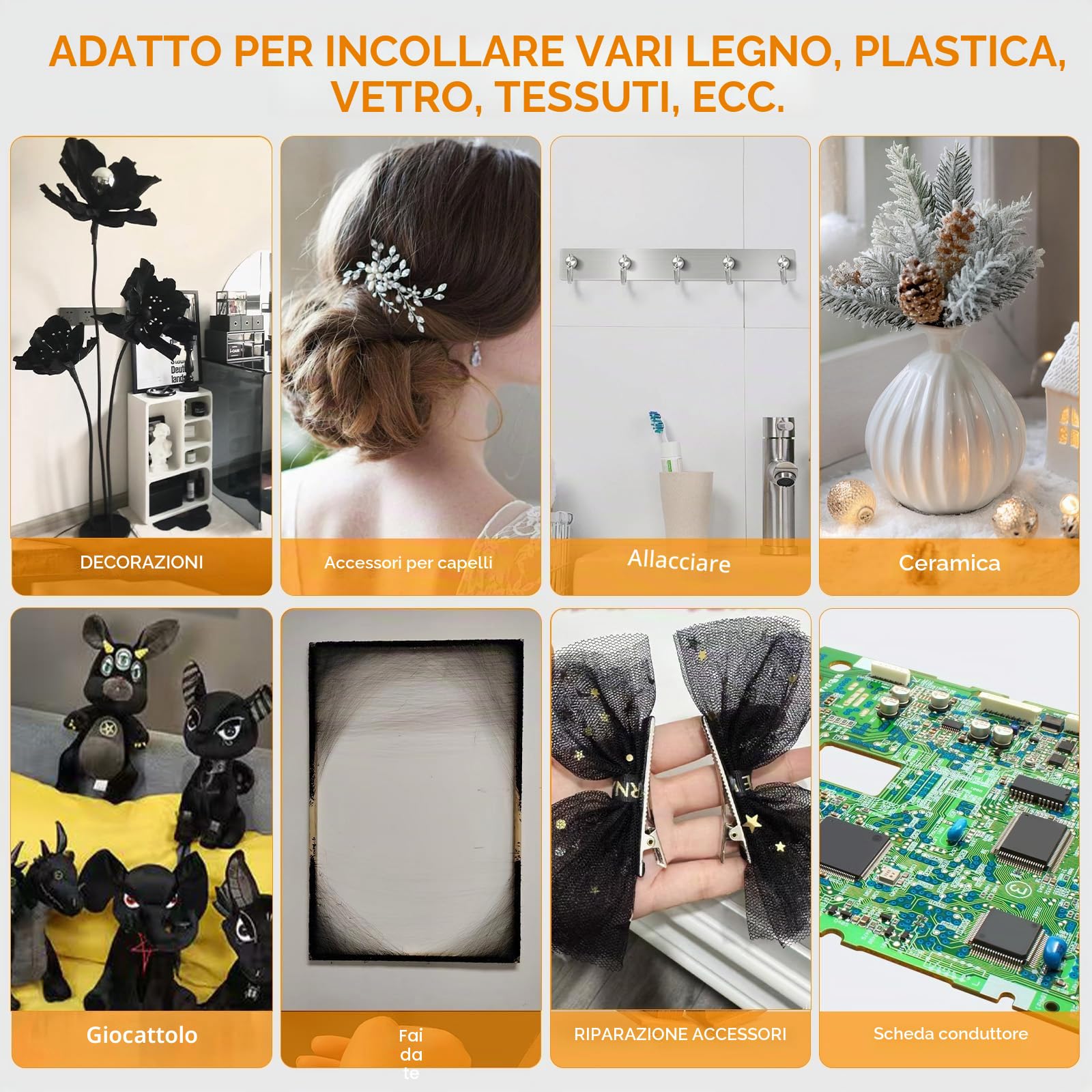 40 pezzi stick colla a caldo Ø11x200 mm – Nero, ricarica colla a caldo per pistola, bastoncini per pistola colla a caldo, colla caldo, colla a caldo ricariche