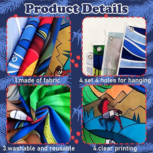 Miniatura 3 de Decoraciones de Navidad para exteriores, cubierta de puerta de Navidad, pesebre, escena religiosa, pancarta de puerta de Navidad, telón de fondo