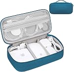 Lacdo Électronique Organisateur de câble de voyage Sac Pouch Tech Accessoires électroniques Carry Case Portable Double Layers Chargeur Case pour câble, cordons, chargeur, écouteur, banque de puissance, noir
