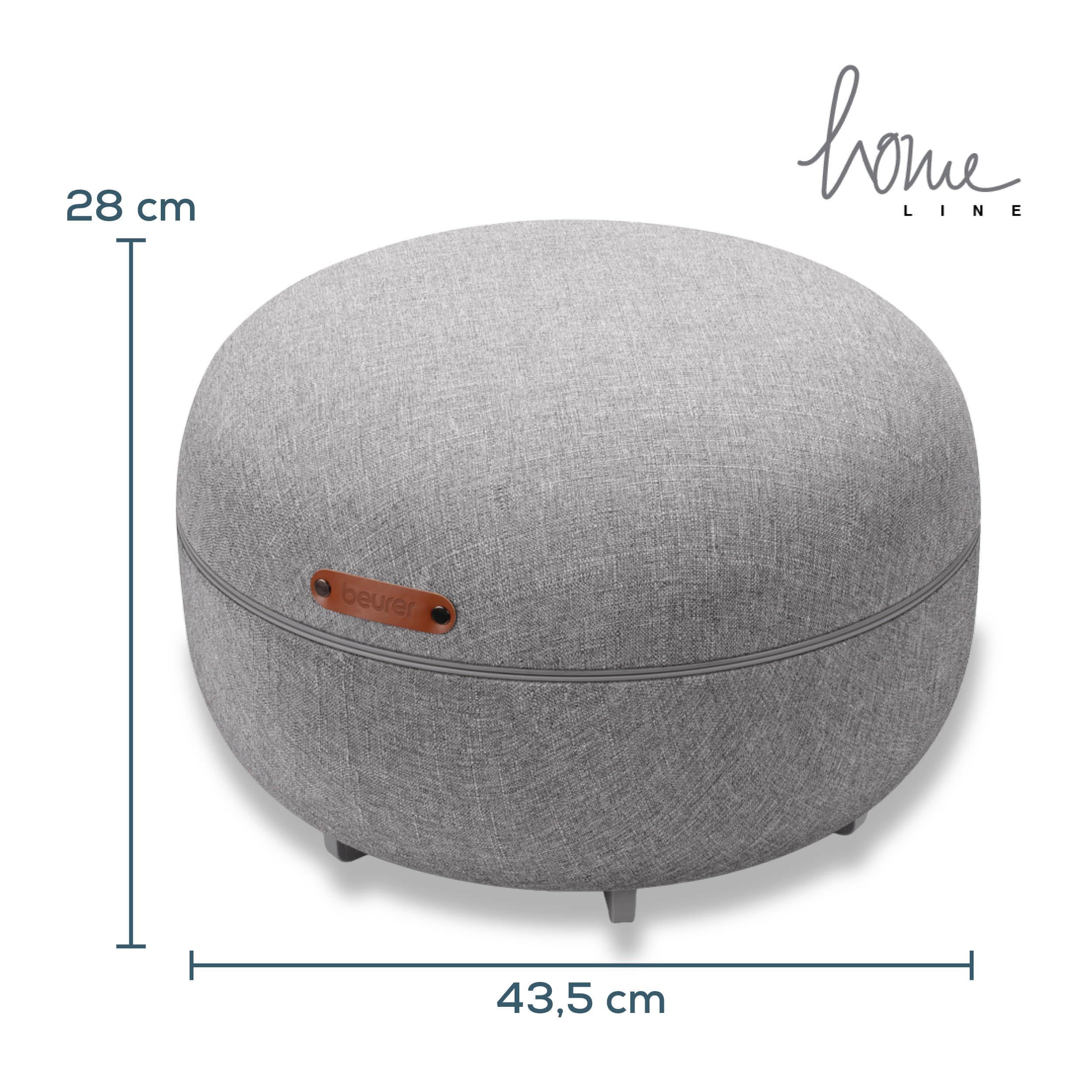 Beurer FM 120 Aparato de masaje Shiatsu de pies 2 en 1 y moderno taburete de asiento, masaje relajante por compresión de aire para relajación y regeneración, con función de calor conmutable