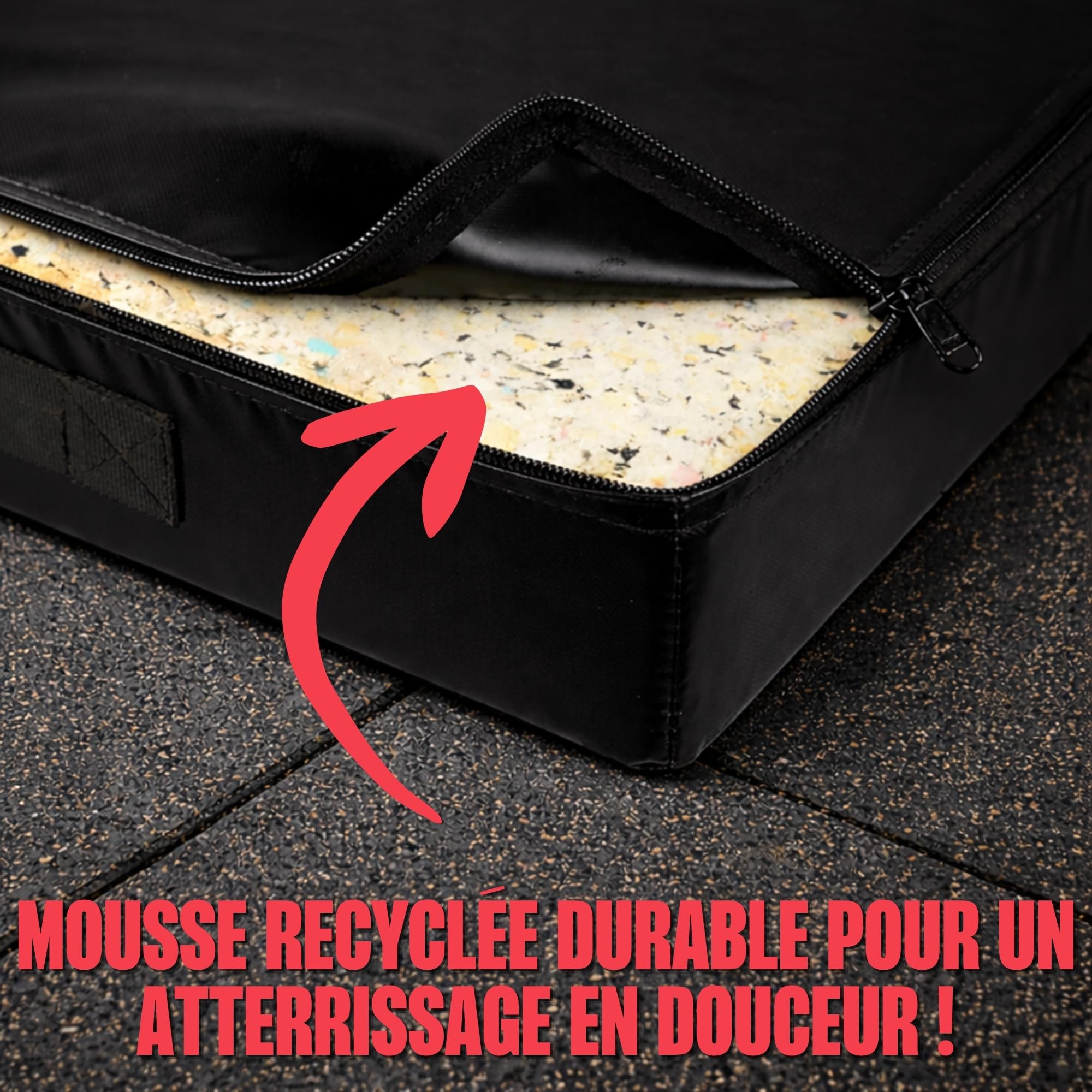 MATCHU - Drop Pads - Lot de 2 - Amortissement de haute qualité - Mousse durable - Housse en PVC résistante à l'usure - 75x57x15 CM - Noir