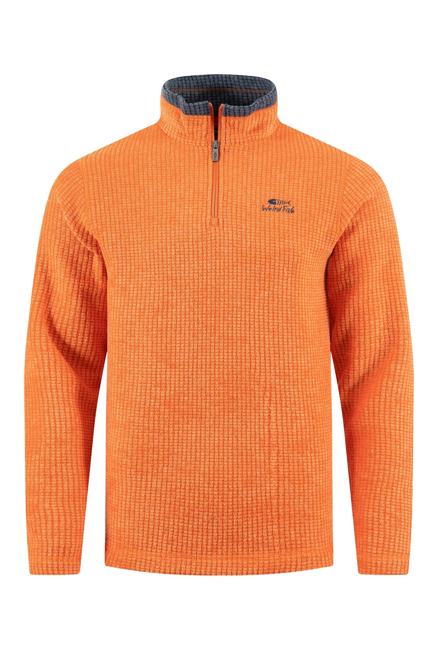 Weird Fish Men's Brick Orange Newark Eco 1/4 Zip Grid Fleece: : : 4XL