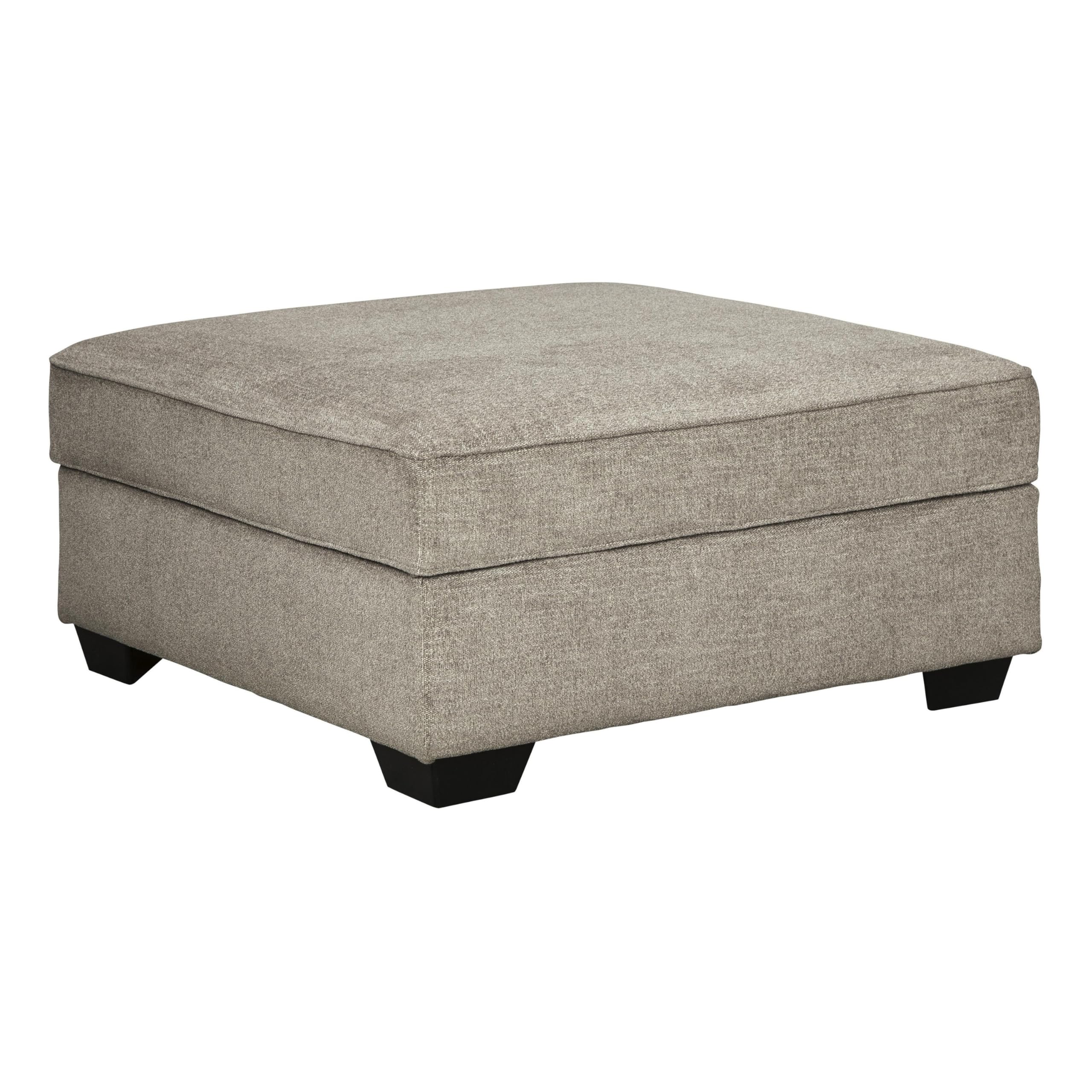 Benjara Wooden Ottoman with Hidden Storage and Tapered Block Legs, Gray
