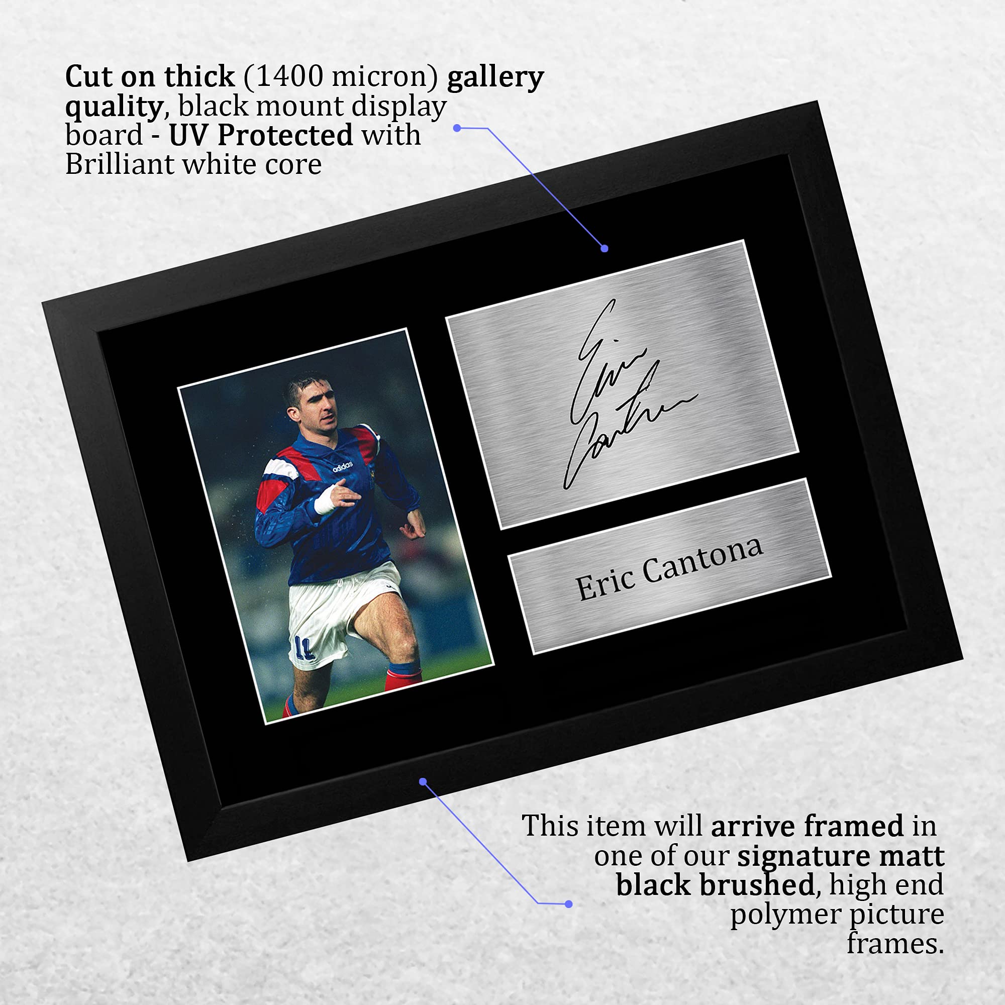 HWC Trading FR A4 Eric Cantona France Gifts Printed Signed Autograph Picture for Football Fans and Supporters - A4 Framed - Image 3