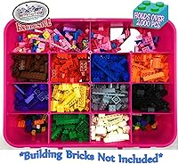 Vista 3 de Matty's Toy Stop Brik-Kase 2.0 - Contenedor organizador para viajes, construcción, almacenamiento y tapa para placa de construcción