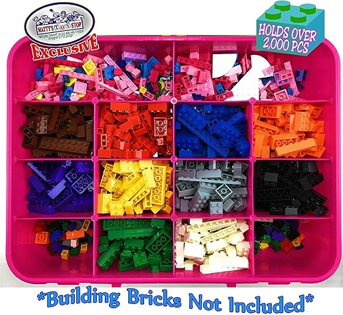 Miniatura 3 de Matty's Toy Stop Brik-Kase 2.0 - Contenedor organizador para viajes, construcción, almacenamiento y tapa para placa de construcción (tiene