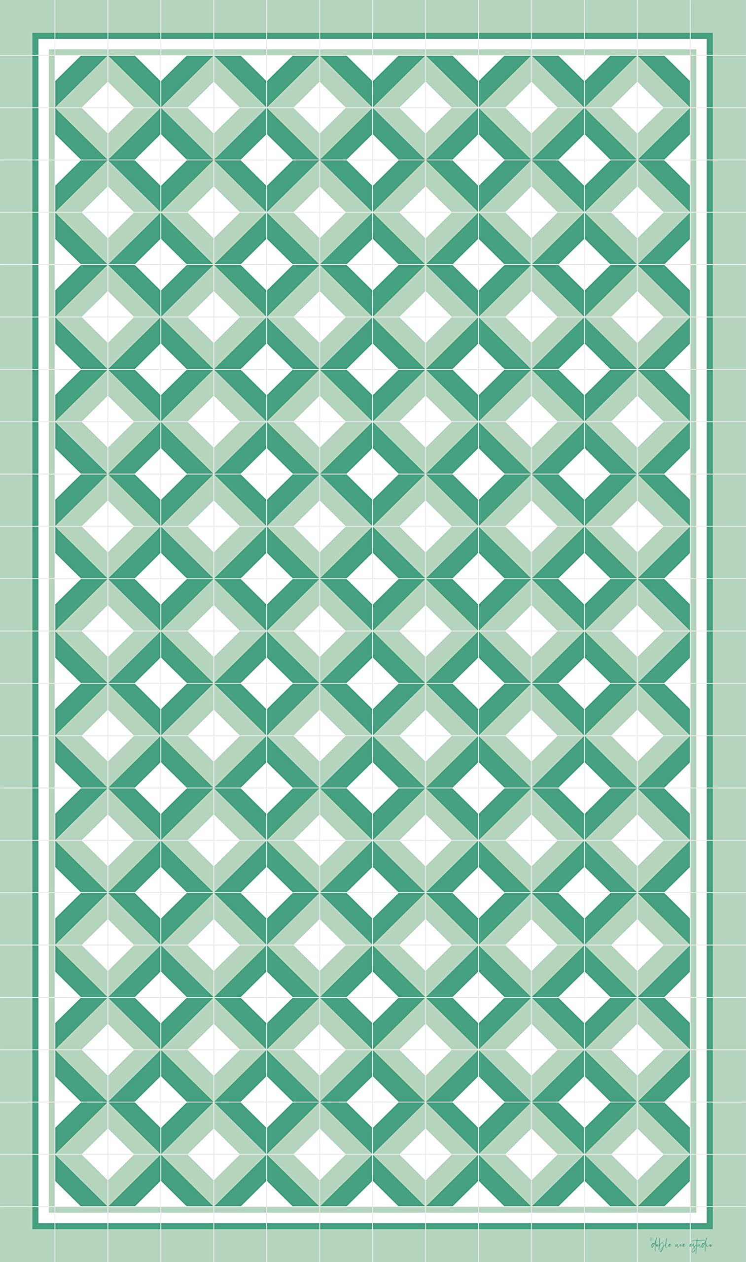 DobleUve Estudio Tapis Vinyle 26 | Vert | 80x200 cm | Tapis Cuisine | Tapis de Salon Antidérapant Antifongique Ignifuge | Tapis Enfants | Tapis Bain PVC | Tapis PVC