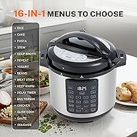 Vista 2 de Simple Deluxe 8QT - Olla a Presión Eléctrica Múltiple 16 en 1, Multi-Cocina Antiadherente de Acero Inoxidable para Hacer Yogur, Cocción Lenta