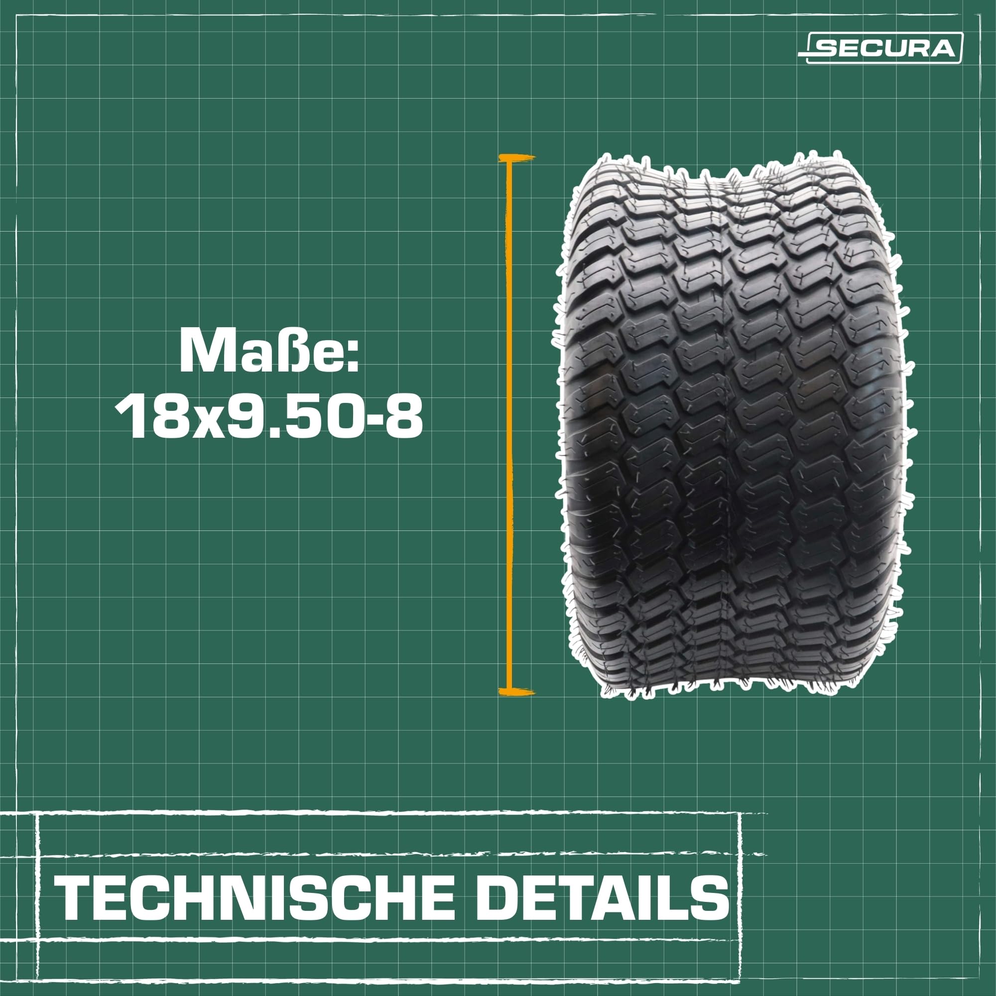 SECURA 2x Reifen 18x9.50-8 tubeless