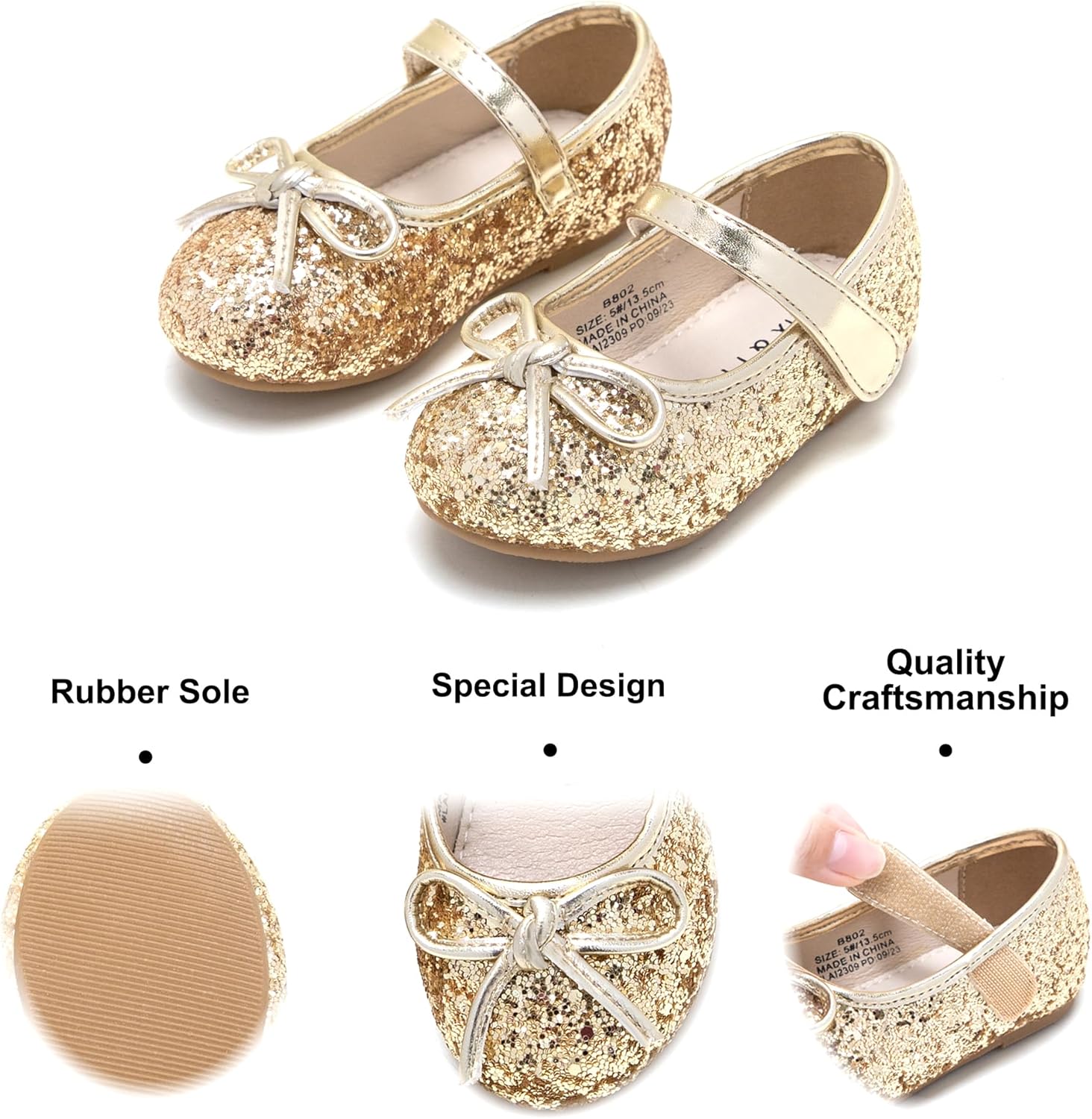 Felix & Flora Toddler Flower Girl Dress Shoes - Girl Ballet Flats Party School Shoes Wedding - Image 5