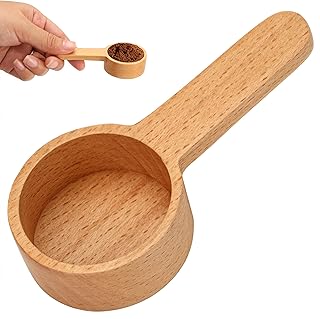 Wooden Coffee Scoop Measuring Spoon for Ground Beans or Tea – 3.81'' Light Brown Wood Spoons, Tablespoon & Scooper for Laundry Powder, Spices and Salt – Utensils for Jars, Bath Detergent and Canister