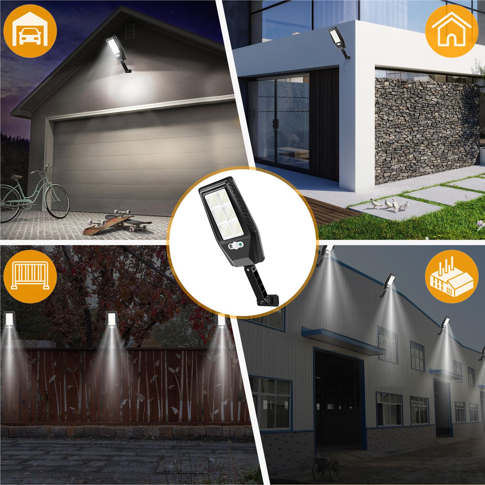 Lendro Solar Street Lights Outdoor Waterproof: 4 Pack Solar
