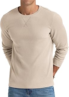 NITAGUT Men's Waffle Casual Long Sleeve Everyday Henley Shirt