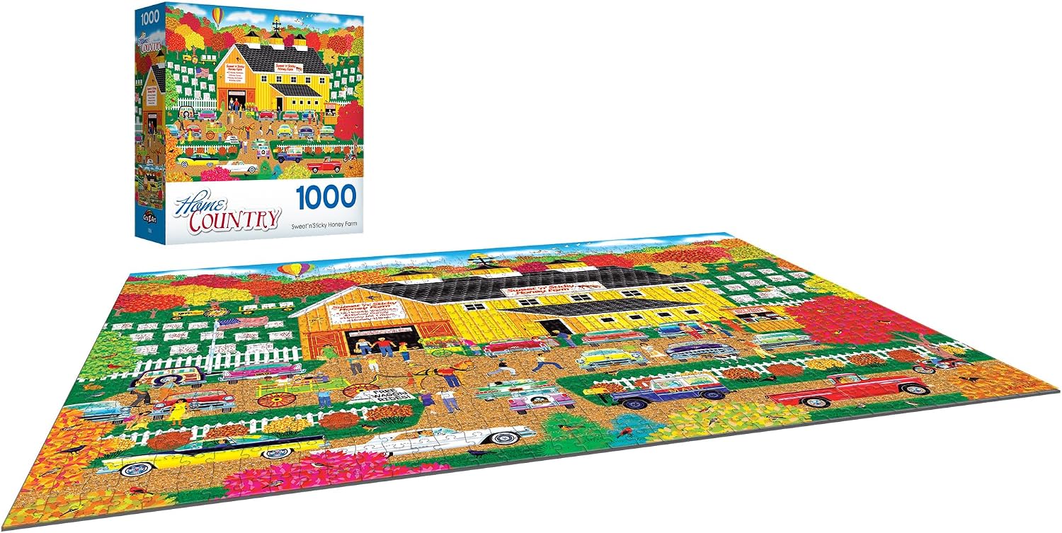 RoseArt - Home Country - Sweet n Sticky Honey Farm - 1000 Piece Jigsaw Puzzle for Adults