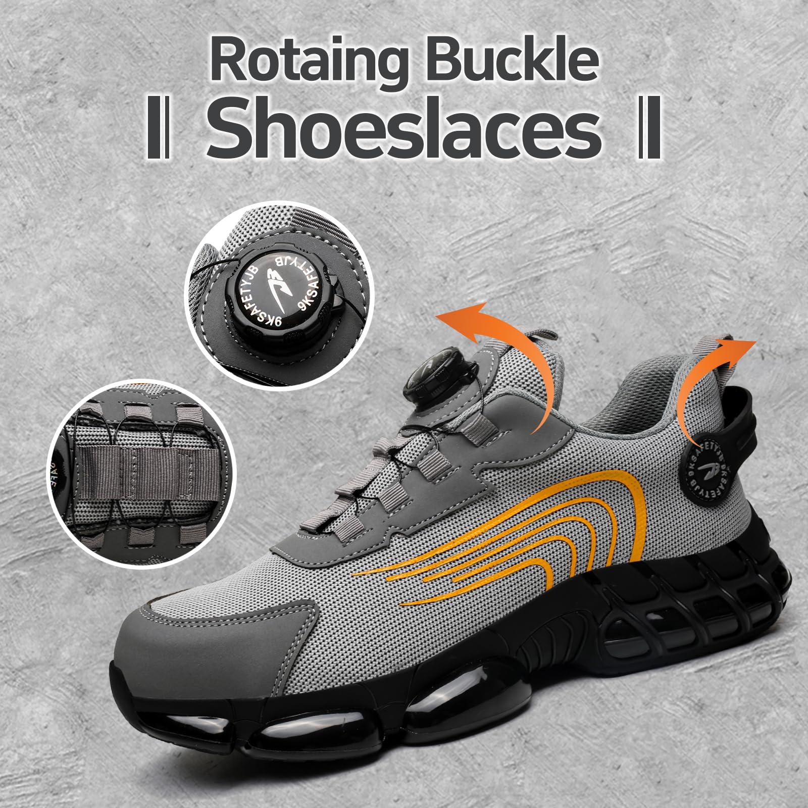 Gugifcto Scarpe Antinfortunistiche Uomo Donna Moda Sneakers Antiscivolo Leggere Traspiranti Rilascio Comode Rapido Scarpe Sicurezza con Punta in Acciaio 36-48 EU