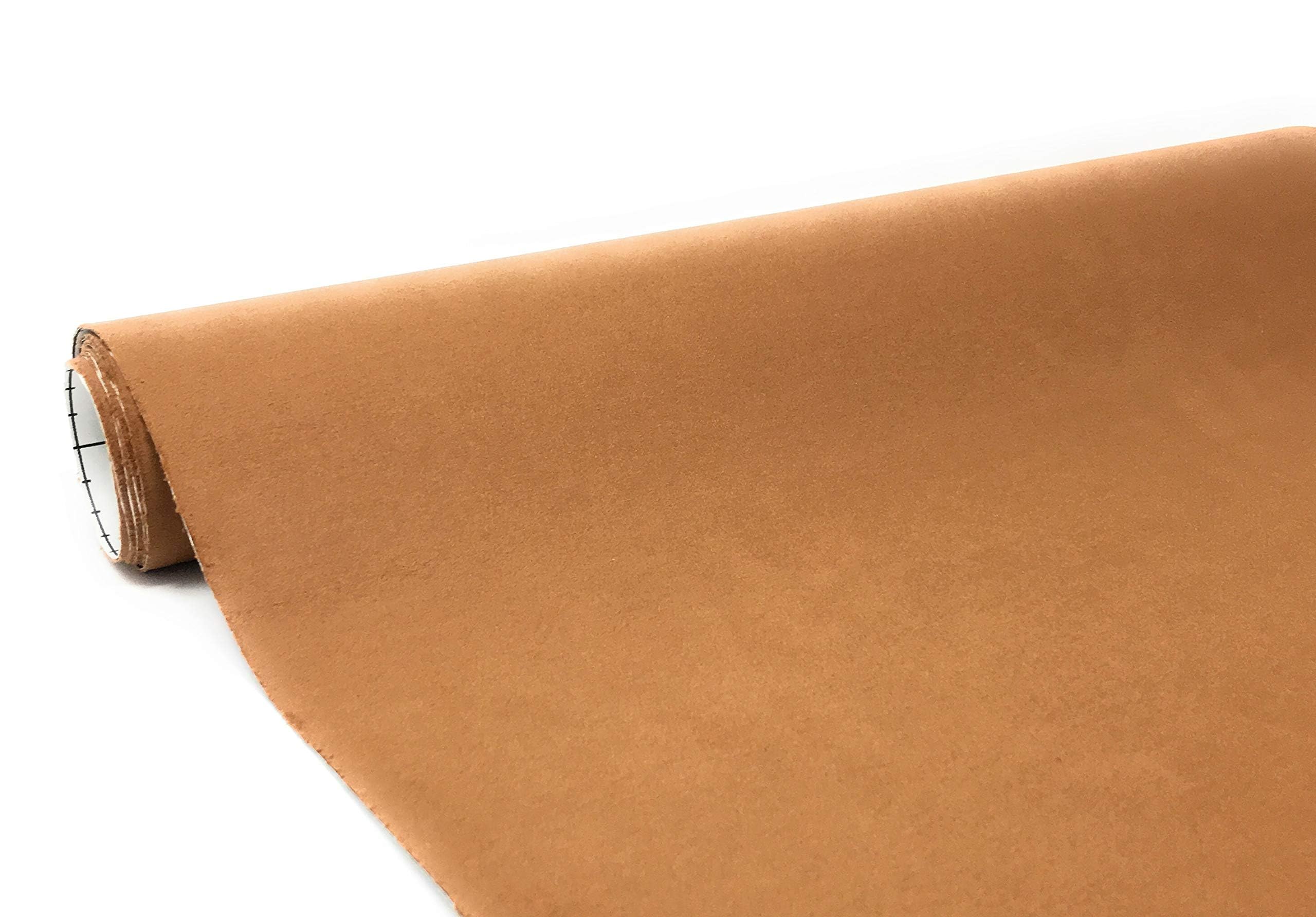 Suede Fabric Wrap - Self Adhesive Film Sticker 8 x 55 Inches Silky Decal Sheet for Car Interior Furniture Upholstery DIY Elastic Stretch Peel and Stick Cinnamon Brown
