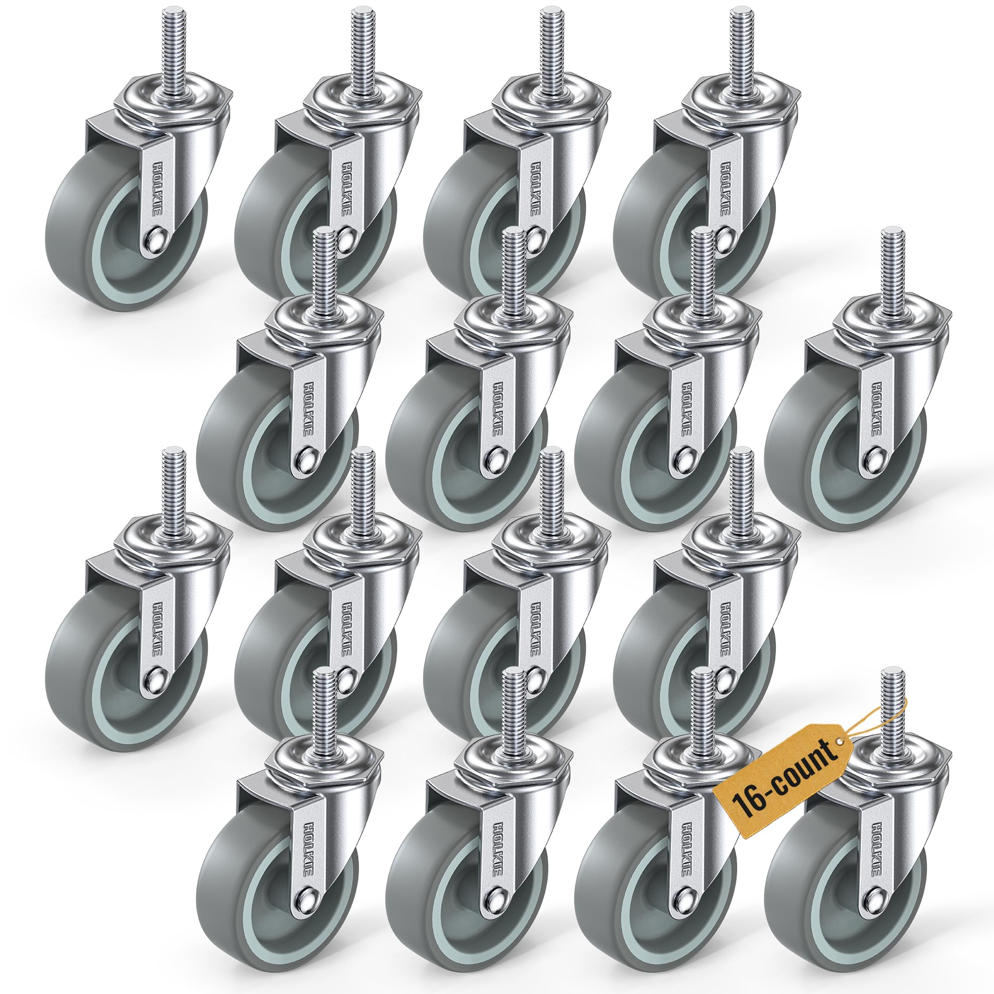 HOLKIE Stem Casters - Heavy Duty & Quiet Rolling -20 HOLKIE Stem Casters - Heavy Duty & Quiet Rolling -20