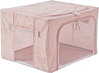 Vista 27 de Periea Cajas de almacenamiento de tela Oxford con marco de acero, para debajo de la cama o en el armario, paquete de 2 organizadores pequeños Cáñamo