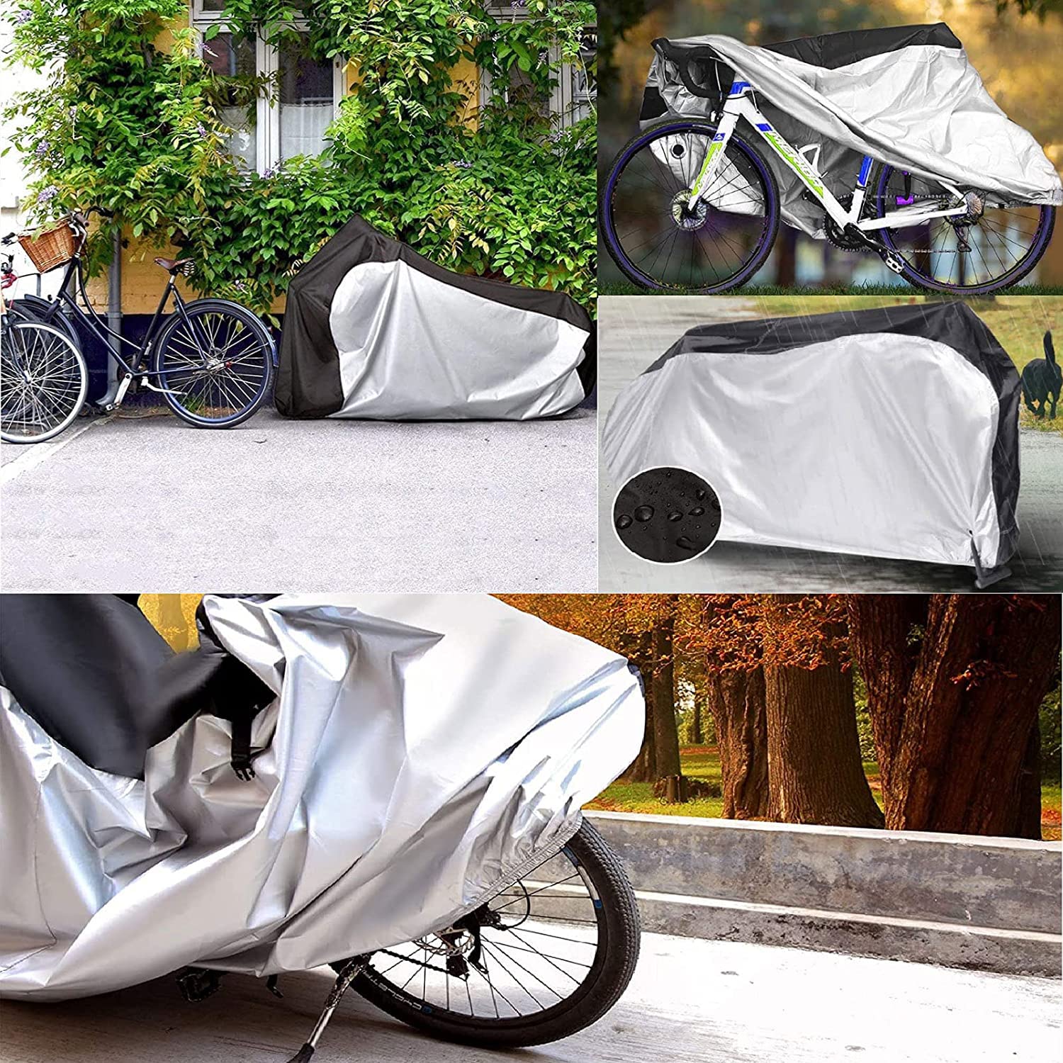 Copertura Triciclo Adulti In Tessuto 420D – Impermeabile, Anti-UV, Con Foro Serratura, Cinghie E Strisce Riflettenti, Misura 191x77x112 Cm, Con Borsa Portacopertura