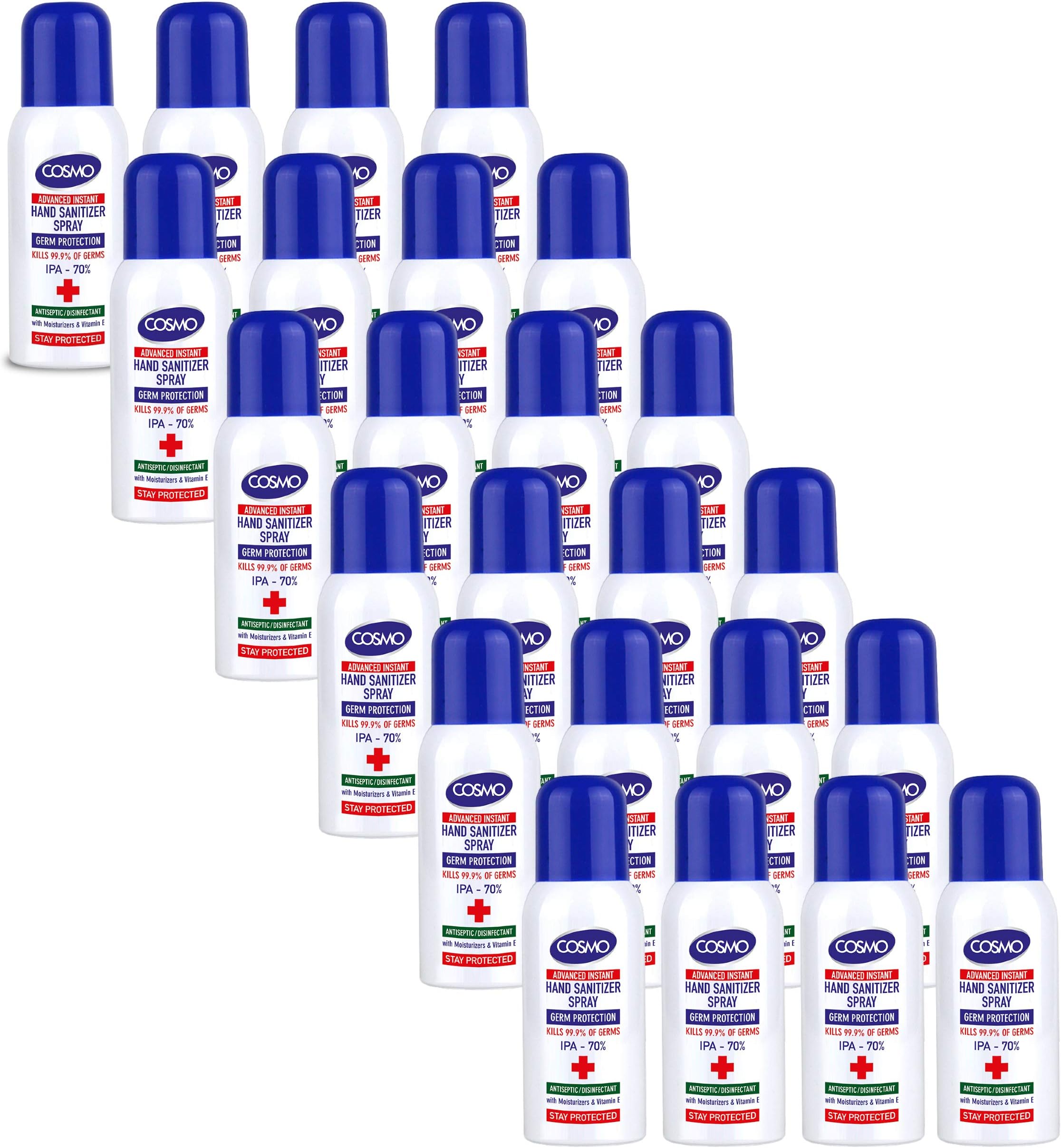 Cosmo Advanced Instant Hand Sanitizer Spray 50ML PACK OF 24, IPA 70%, Moisturizers, Vitamin E