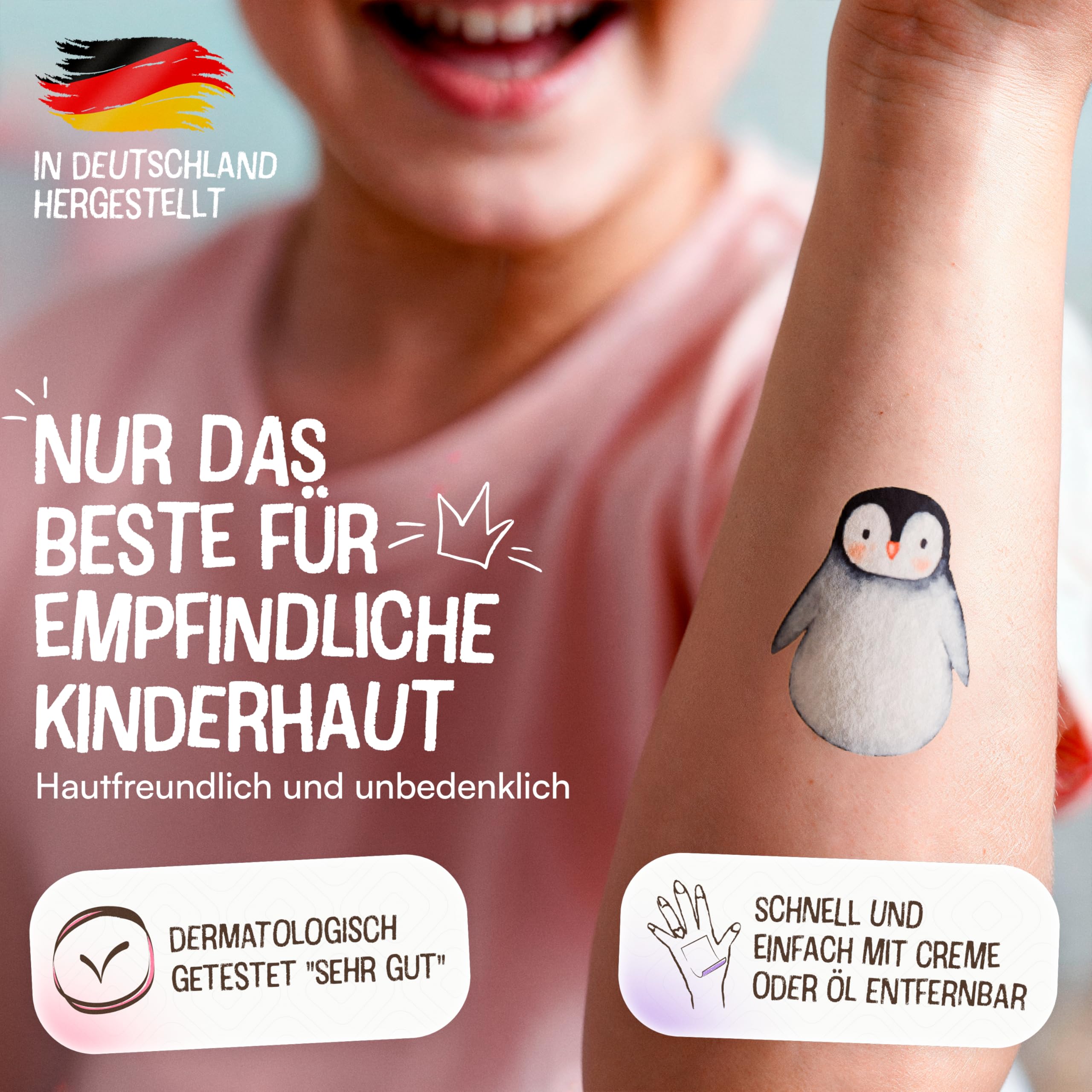 Lunablu 120 przyjaznych dla skóry tatuaży dziecięcych [certyfikat dermatologiczny] Made in Germany | prezent dla dzieci | tatuaże dziecięce dla chłopców i dziewczynek | tatuaż - dinozaury i maszyny
