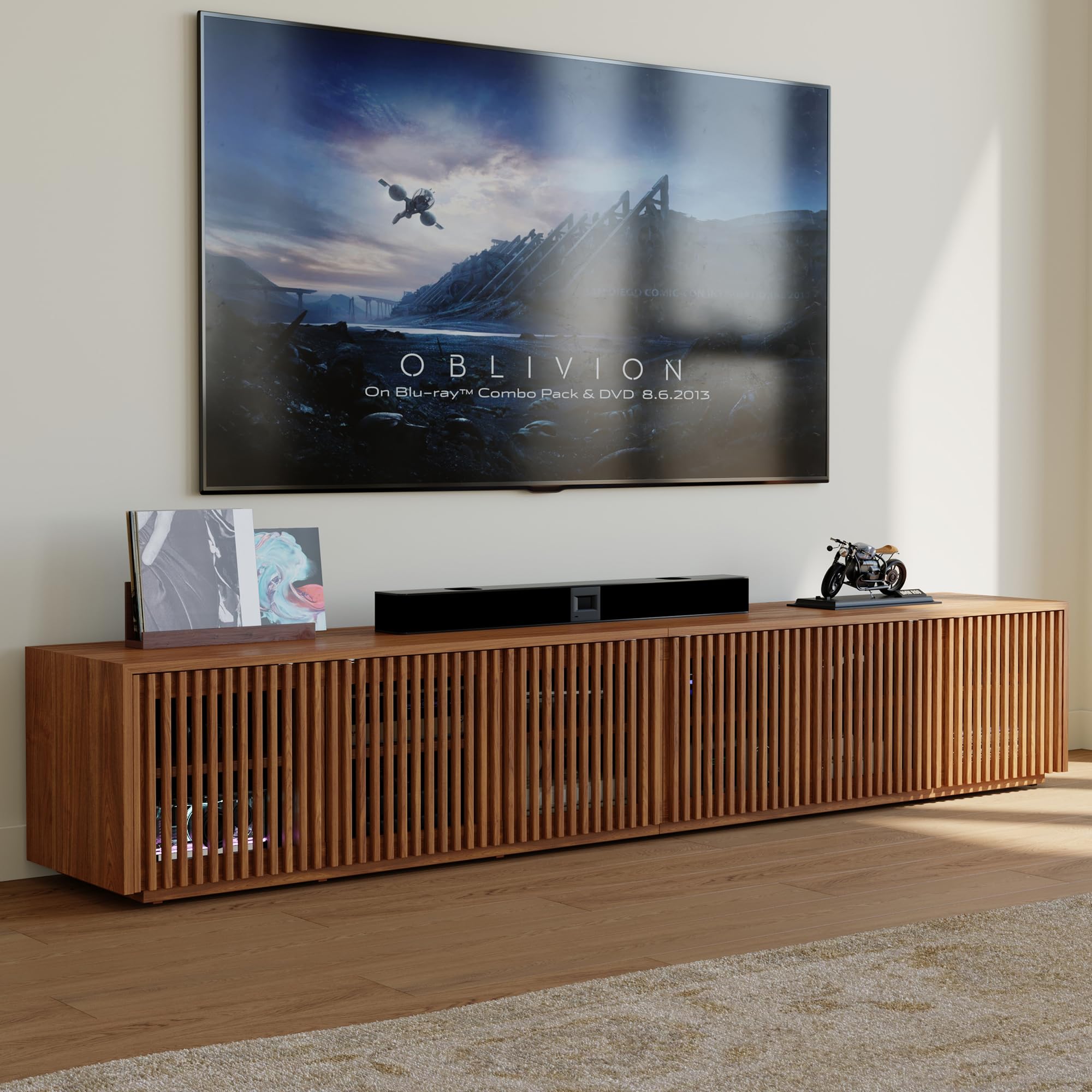Amazon｜POVISON ミッドセンチュリーモダンテレビスタンド 無垢材