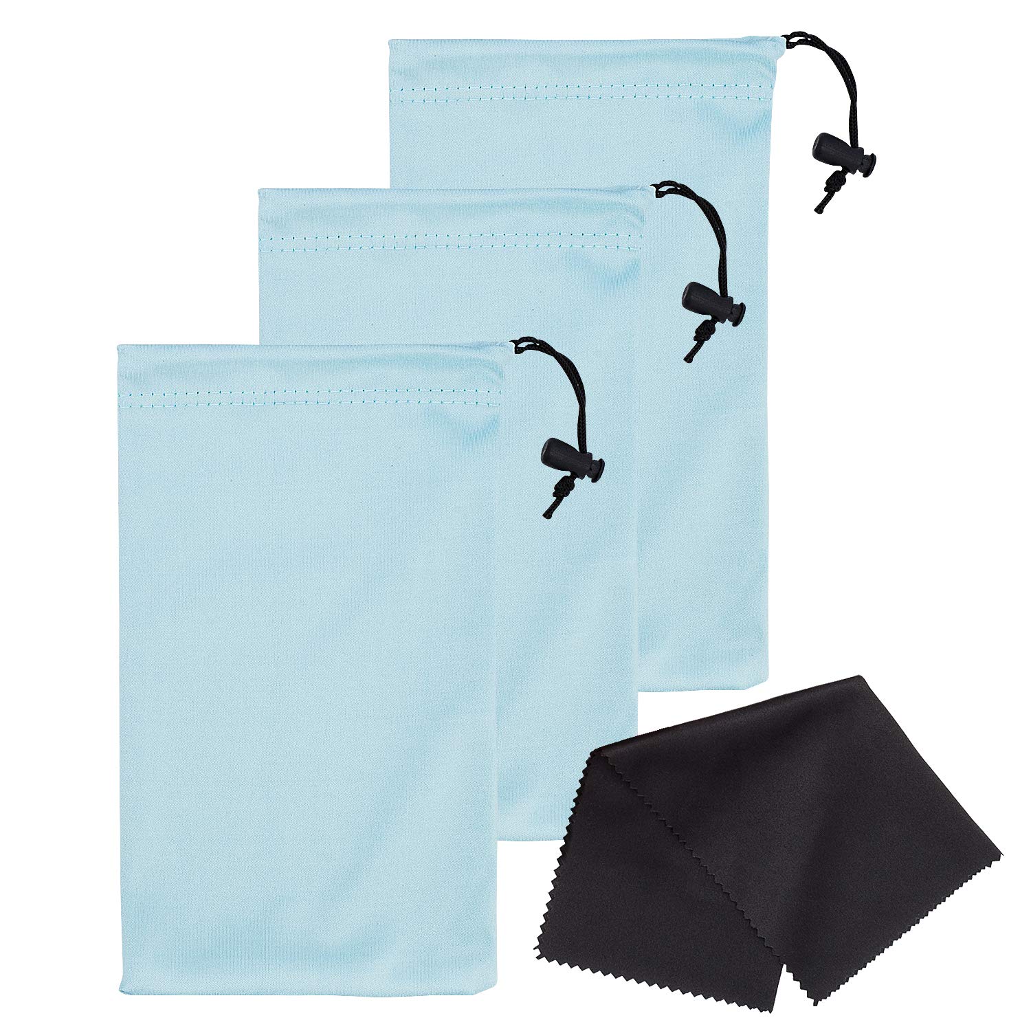 Mamlyn Premium Quality Microfiber Sunglasses Pouch With Spring Fastener
