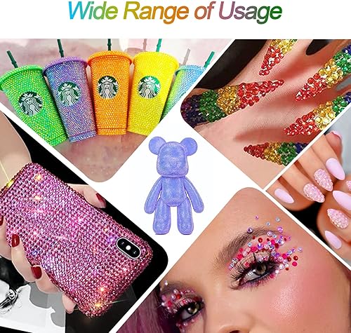 Miniatura 6 de 10000 unidades de diamantes de imitación de resina negra de 2 a 0.236 in, diamantes de imitación redondos de resina no termofija, piedras preciosas