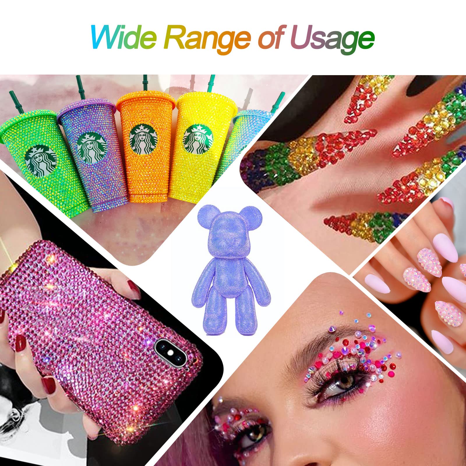 Lot de 36000 strass en résine - 3 à 4 mm - Multicolore - Plat et Lot de 36000 strass en résine - 3 à 4 mm - Multicolore - Plat et