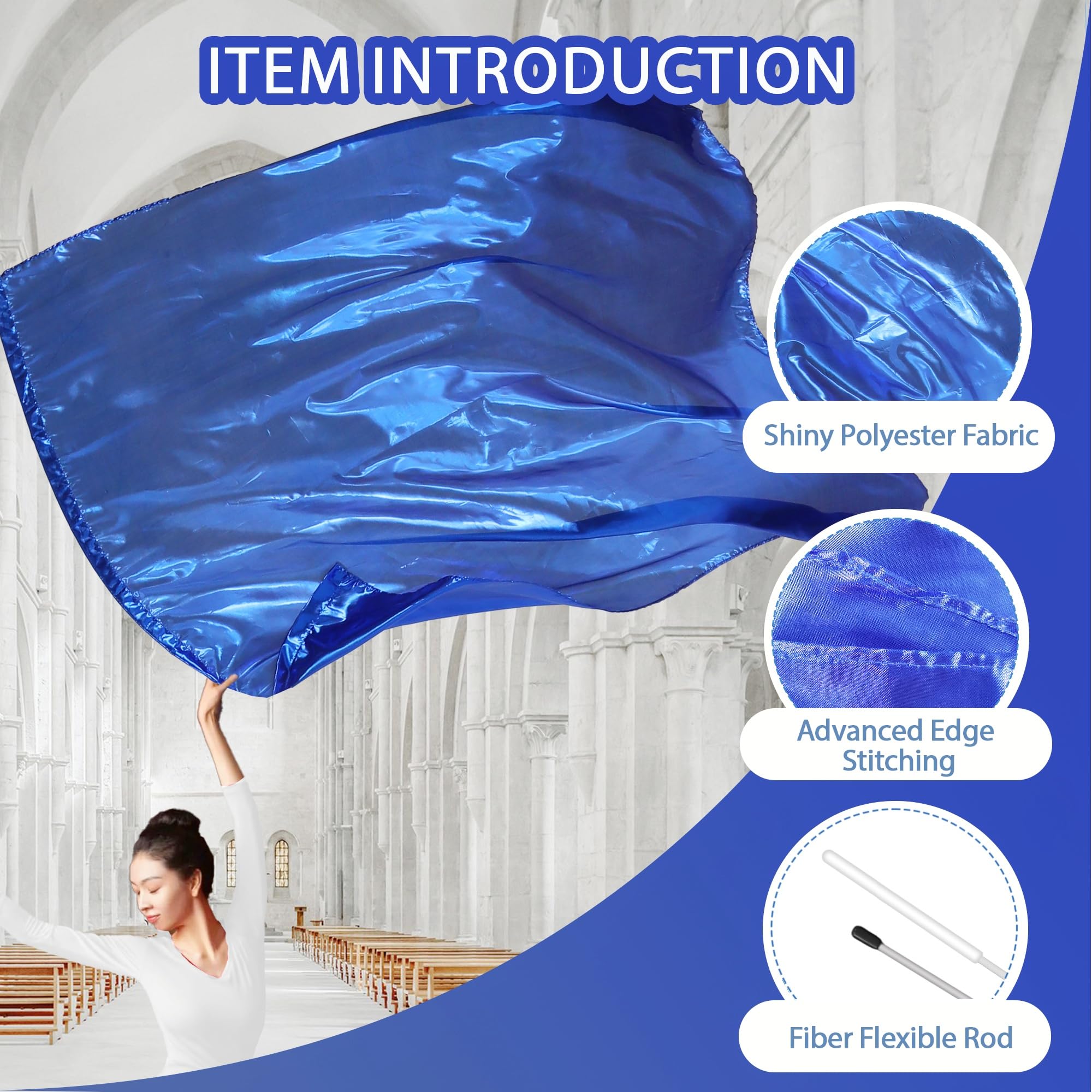 Anbetungsflaggen Aus Chiffon Für Lobpreis & Tanz – 2 Stück Mit Flexiblen Stäben & Tasche, 137 X 114 Cm, Orange-Rot-Schwarz