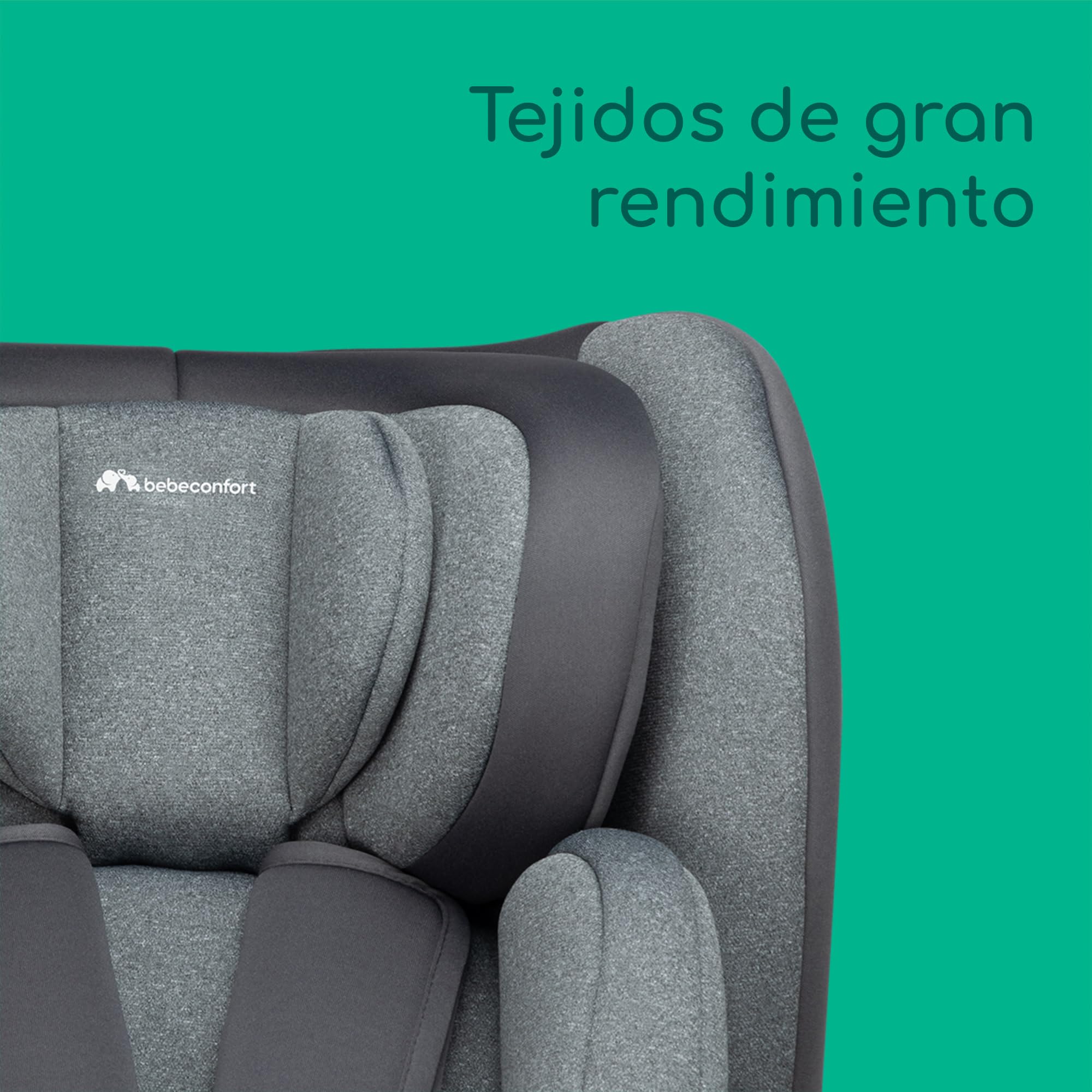 Bebeconfort EvolveFix Plus i-Size, Silla Coche 360, 0-12 Años, 40-150 cm, Silla Coche ISOFIX, Reposacabezas 10 pos., 4 pos. Reclinadas, Protección Lateral, Tejidos Alto Rendimiento, Tinted Graphite