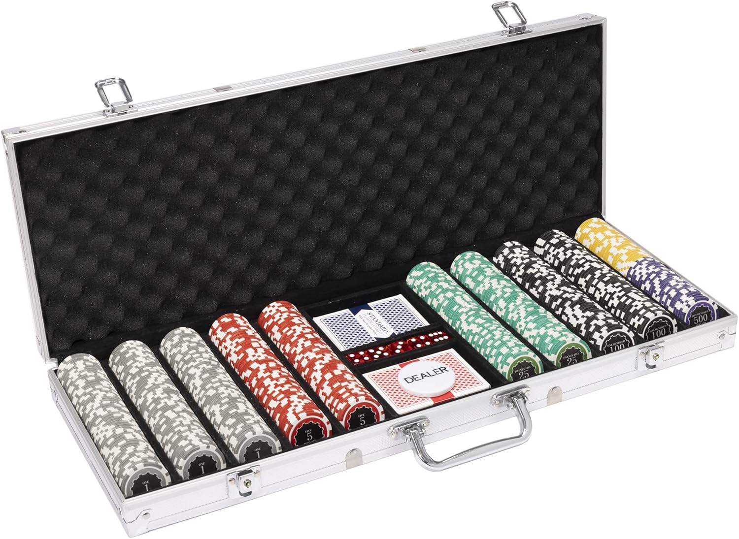 Brybelly 500 Count Eclipse Poker Chip Set Padded Aluminum Case