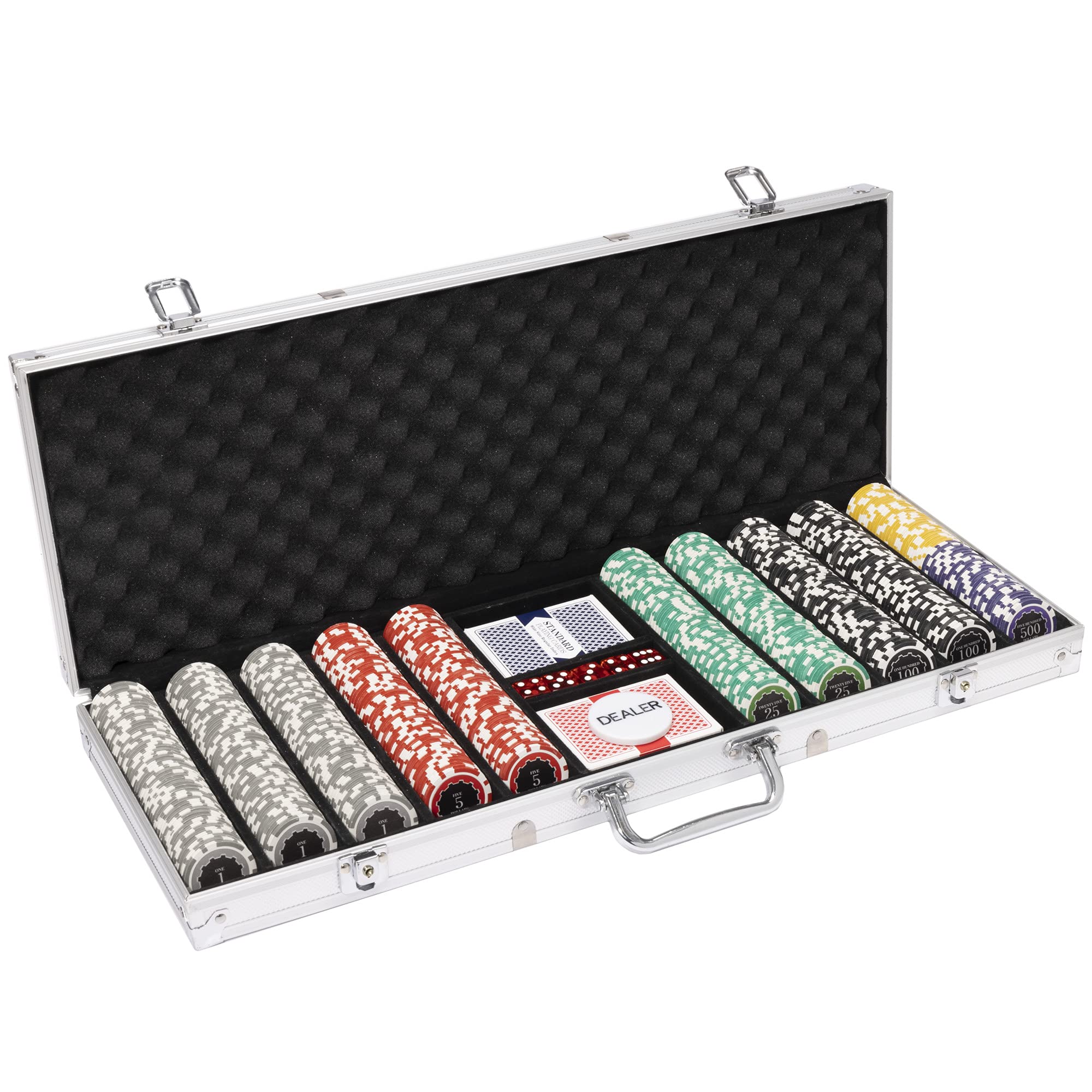 500 Ct Eclipse Poker Chip Set w/ Aluminum Case 14 Gram Chips by Brybelly