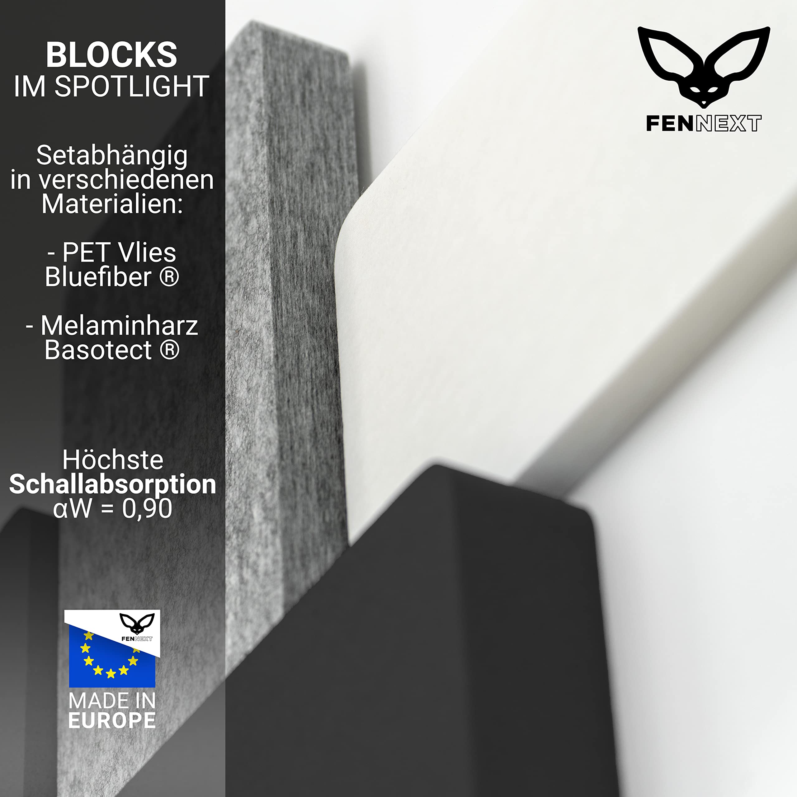Lot de 6 panneaux muraux absorbants acoustiques pour une réduction sensible du bruit I Image acoustique moderne, entre autres comme plafond acoustique, panneaux acoustiques sûrs fabriqués