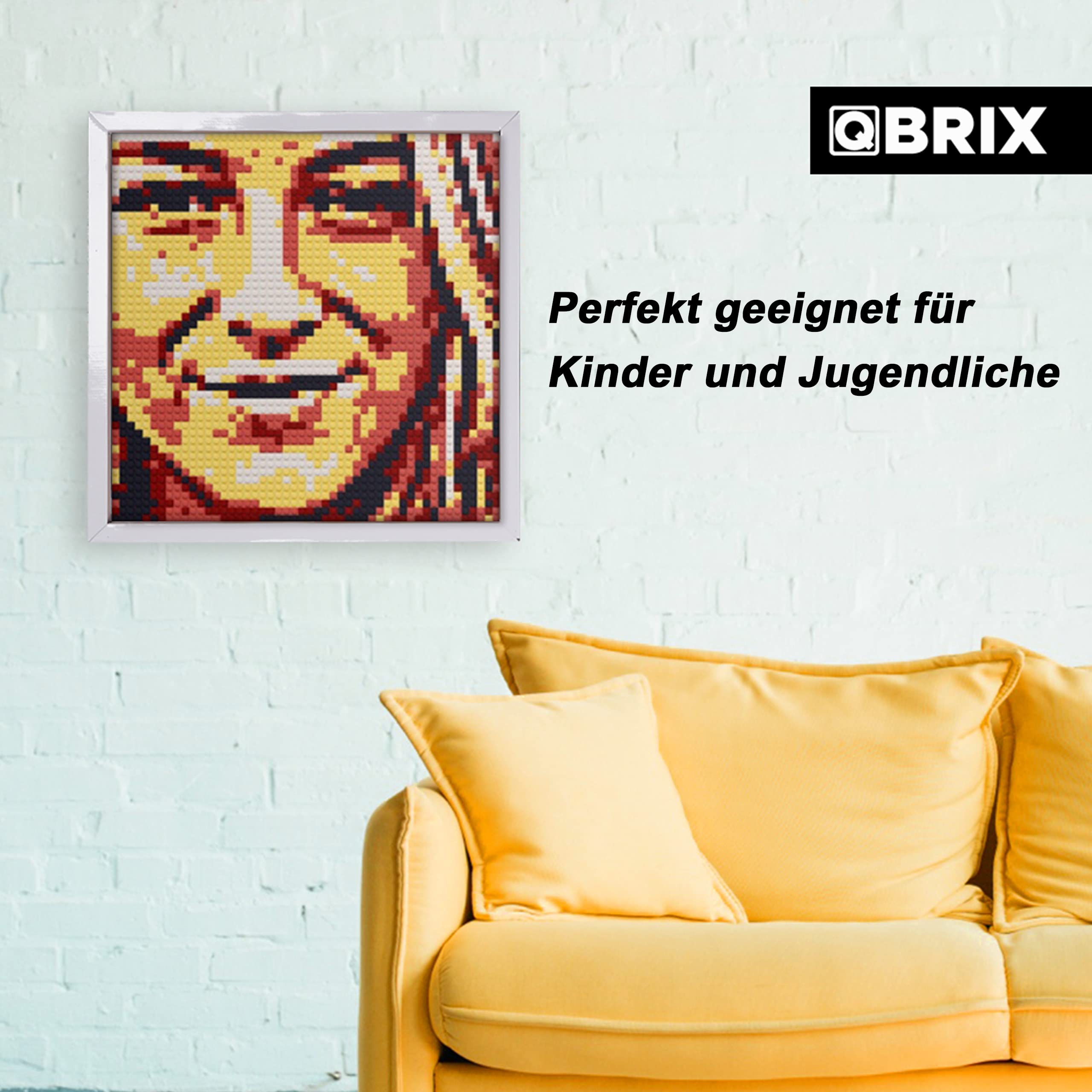 QBRIX Solar- Klemmbaustein Mosaik Foto Bausatz, personalisiertes Geschenk, Benutzerdefiniert, Bild Baukasten, Bauset, Pixel Art Kunst Steckbaustein Gemälde…