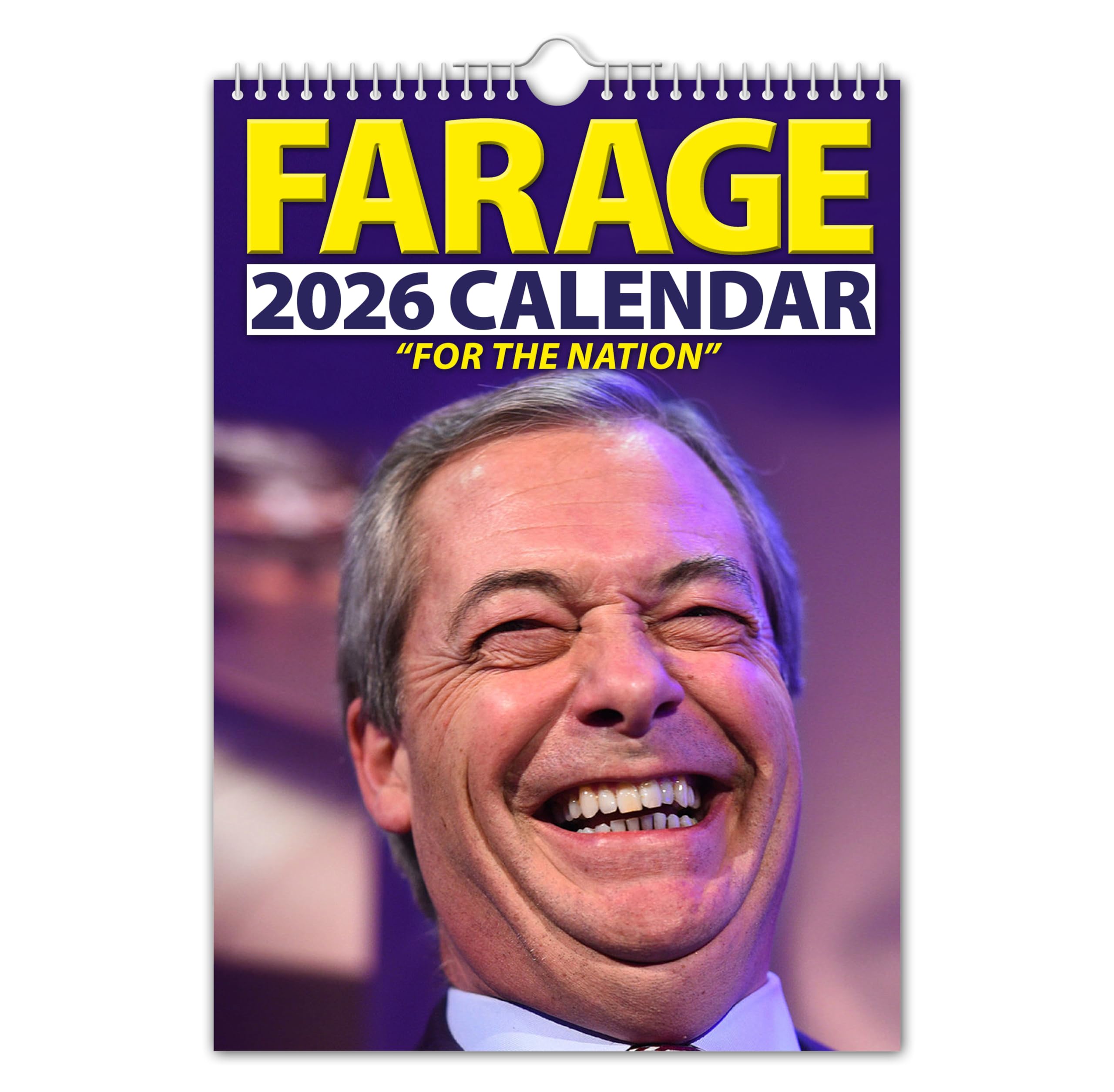 The Calendar King - Nigel Farage - 2026 Wall Calendar // Funny/Quirky/Christmas/Birthday/Gift Idea/Present/Novelty/Humour/Secret Santa/Year Planner/Office Gift