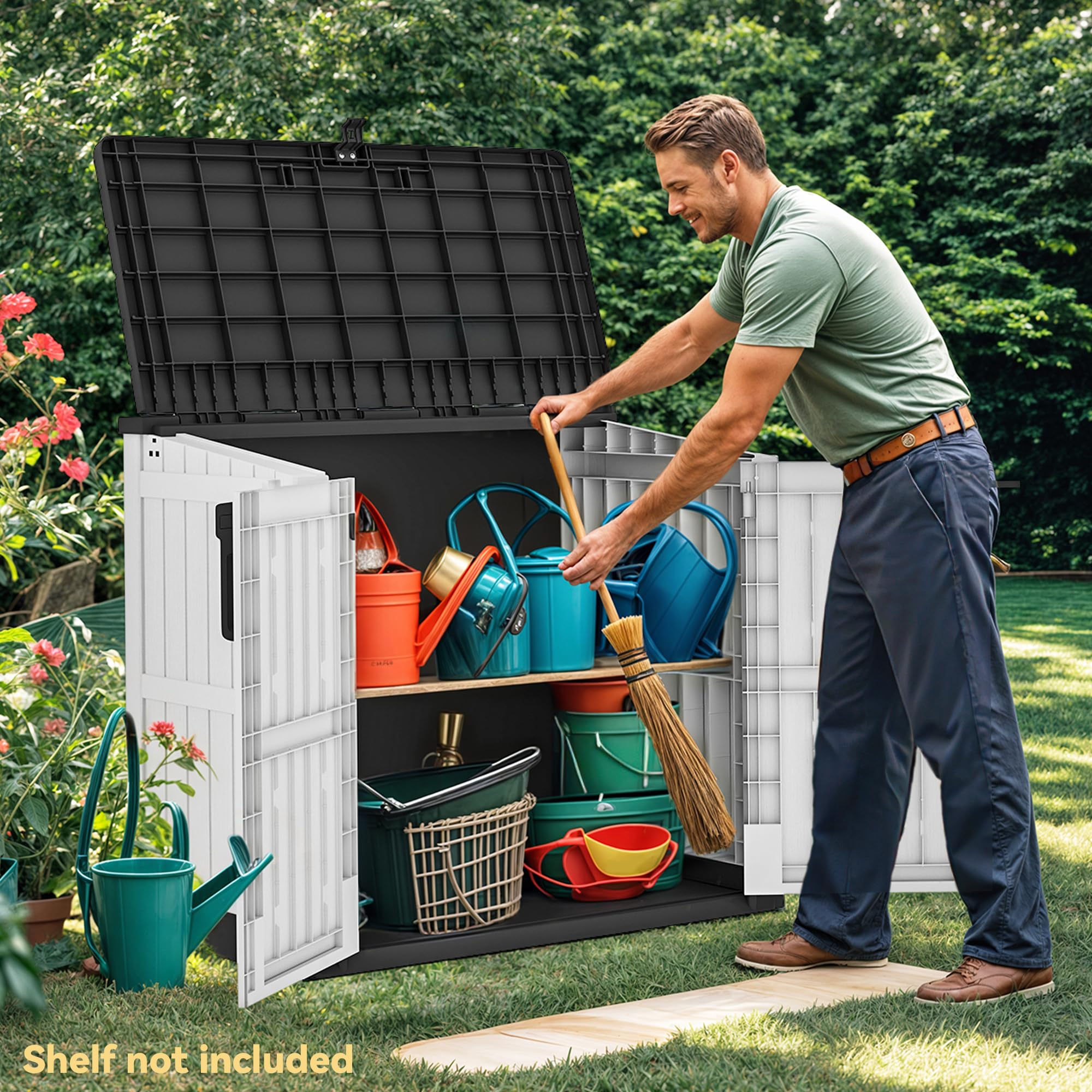Amazon.com : DWVO 36 cu ft Tool Storage Shed, Storage for Bakcyard