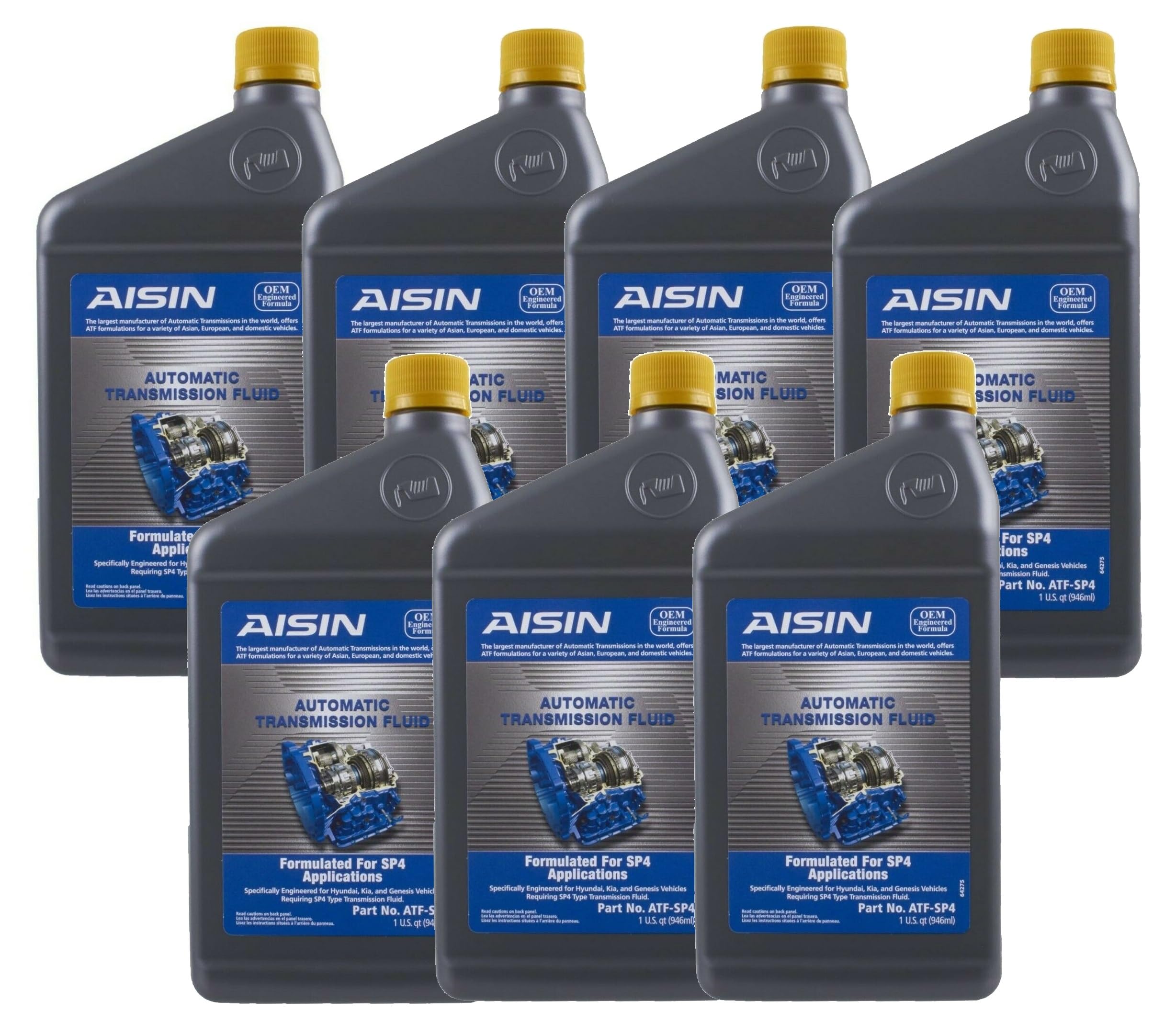 Aisin 7 Quarts Automatic Trans Fluid for Hyundai Accent Tucson Kia Forte 7 x 1qt
