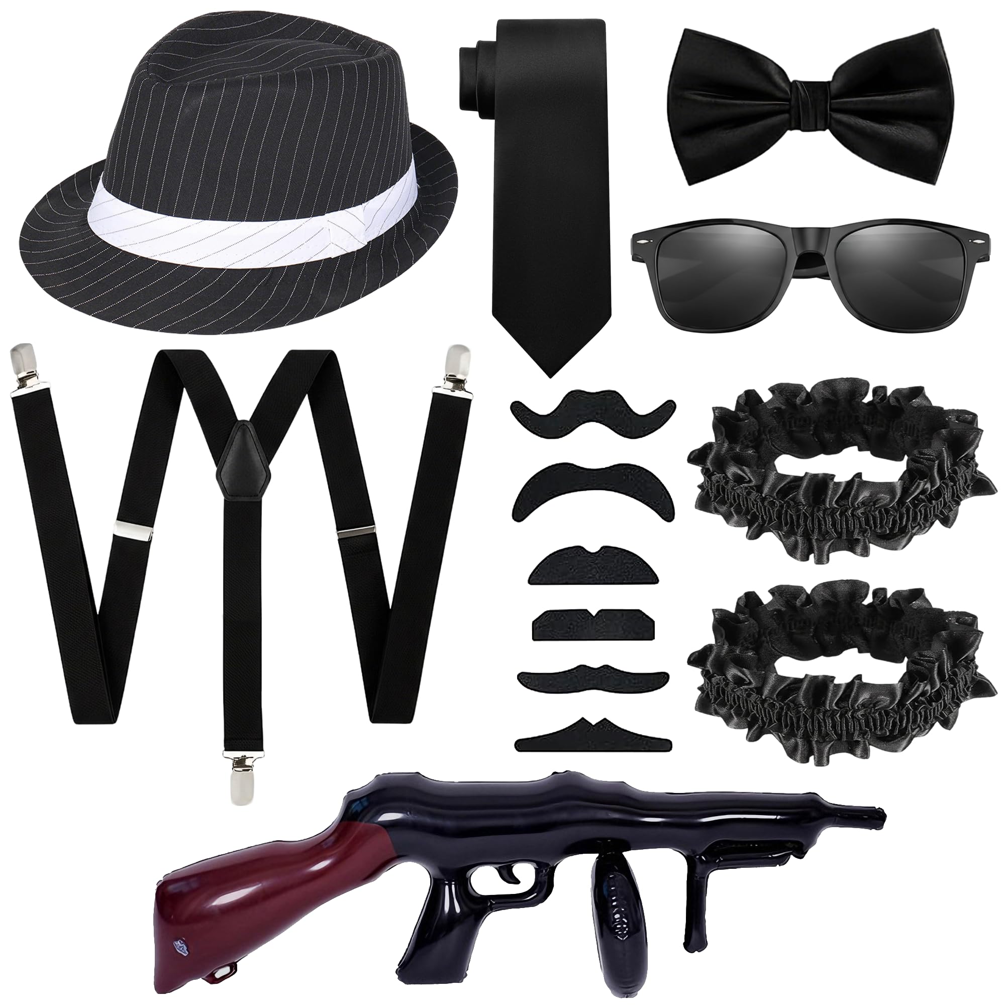 1920s Fancy Dress Accessories, Black White Hat Vintage Costume Outfit
