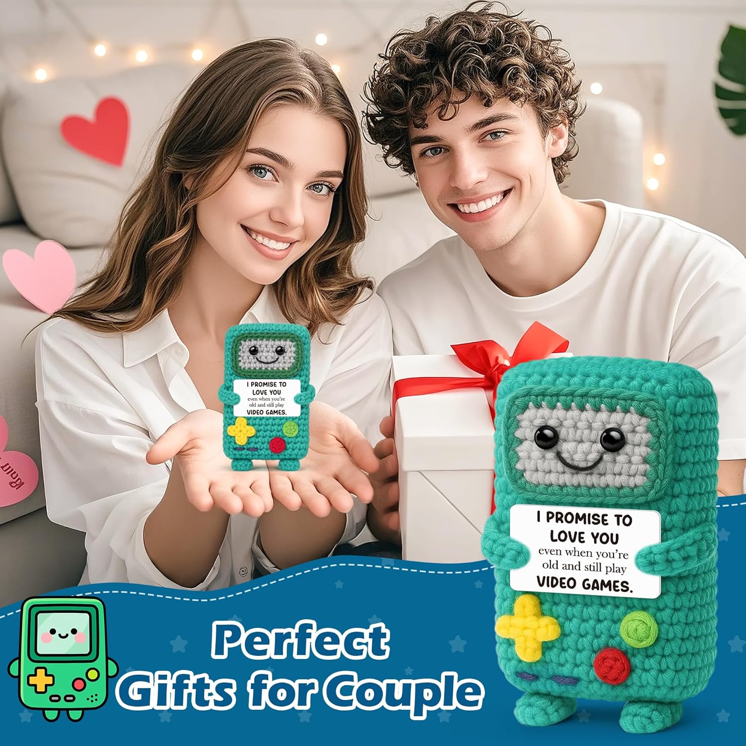 Bride and Groom Engagement Gift 2026, Happy Marriage Gifts for Couple, Gift for Wedding Shower, Newlywed Mr and Mrs, I Love You Gifts for Boyfriend Girlfriend, Positive Crochet Present - Image 6