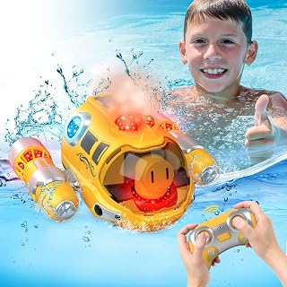 Remote Control Boat Pools Toys for Kids 6+, RC Spray Gasboat, Light Up RC Boat Water Toy, 2.4GHZ Fast RC Boats, Swimming Pool Toy for Boys and Girls Birthday