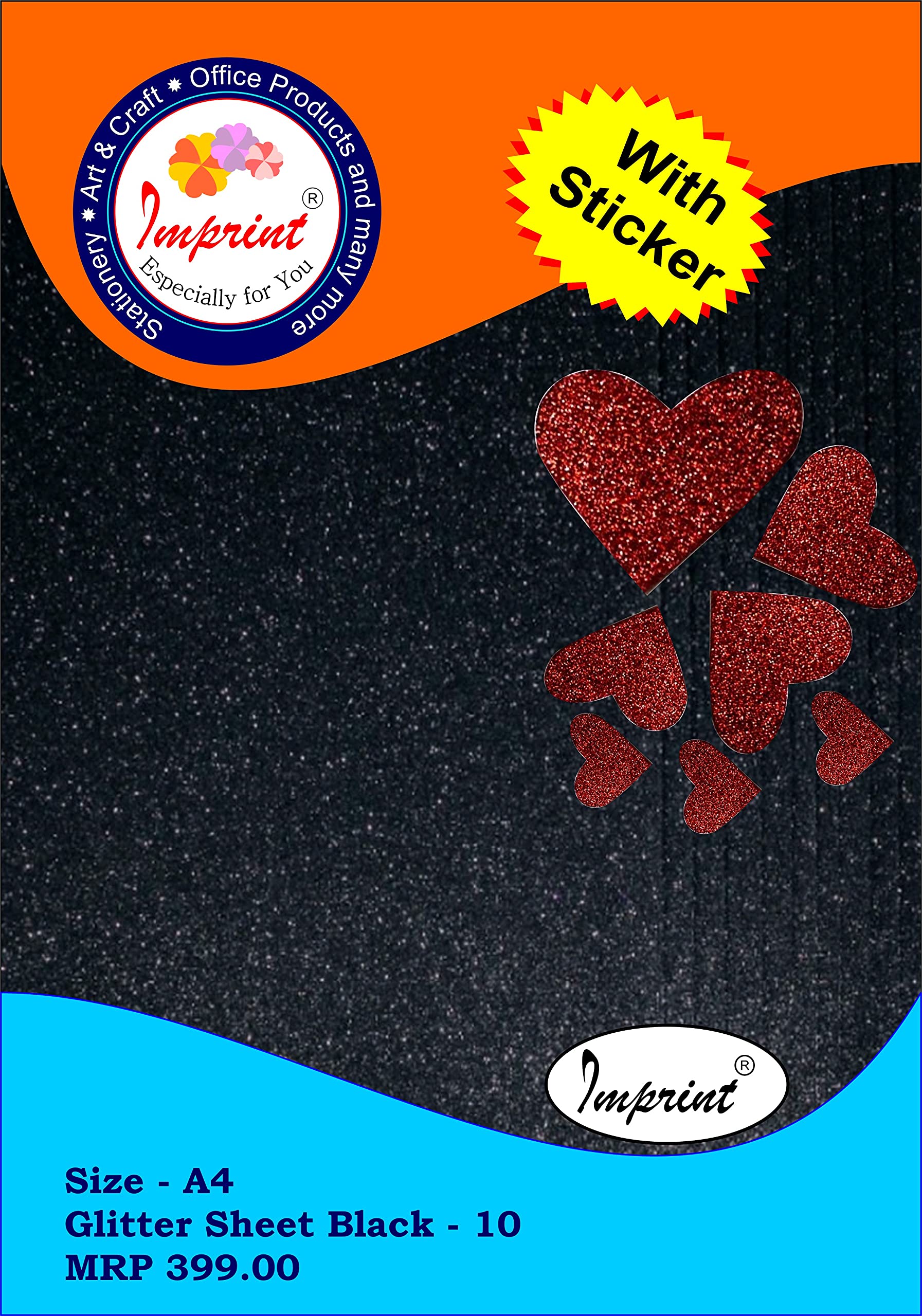 IMPRINT Glitter Foam Sheets Black A4 Pack of 10-image-10