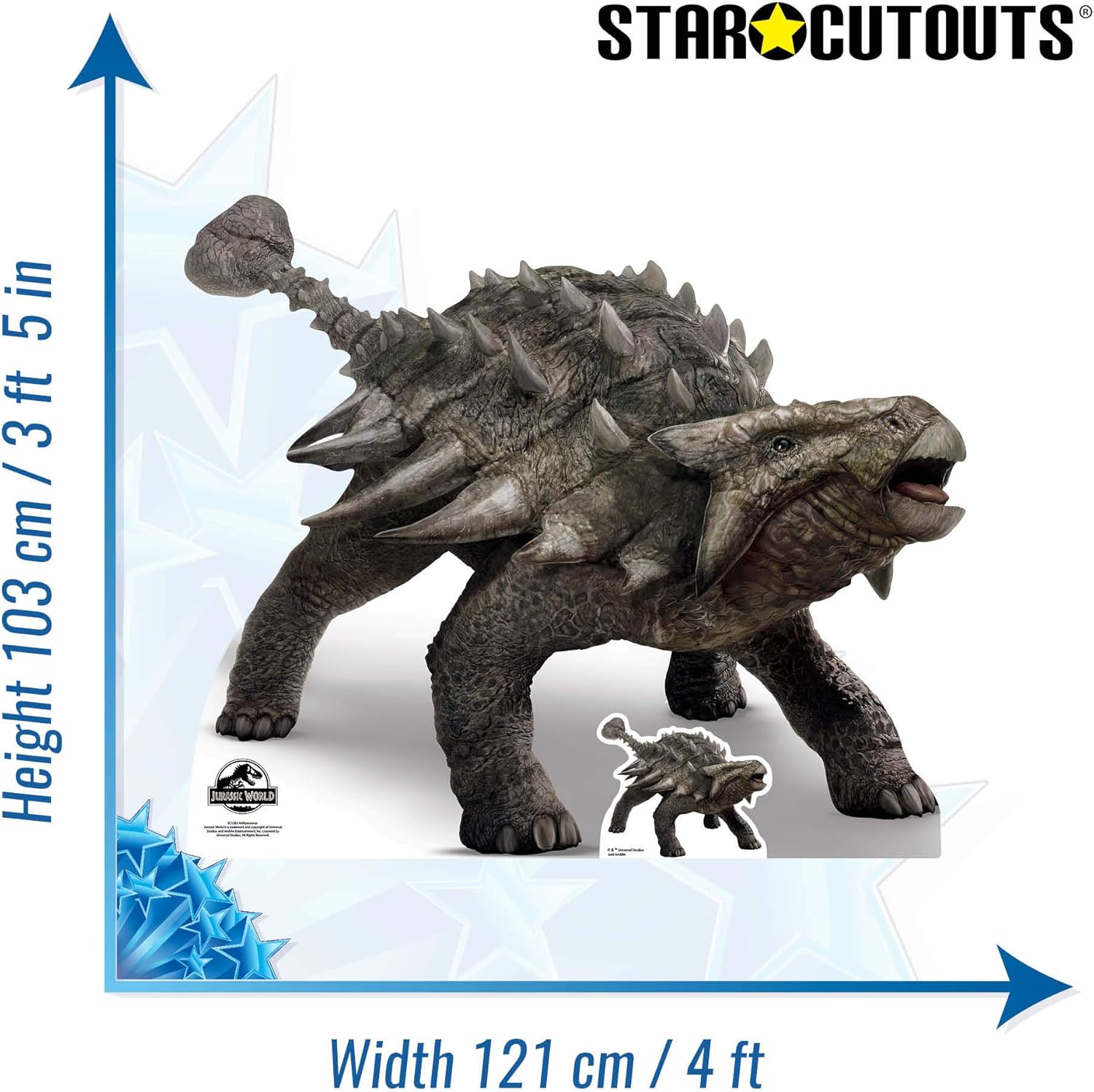 Star Cutouts SC1283 Official Jurassic World Ankylosaurus Dinosaur and Collectors Item 103cm Tall, Multicolour