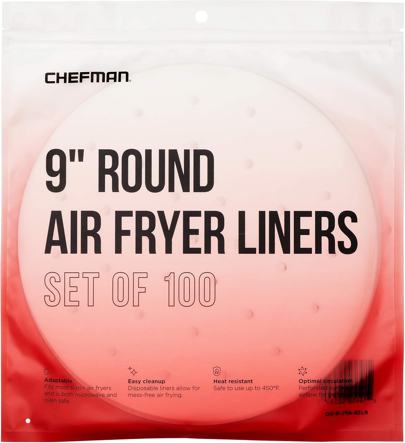 Chefman Disposable Air Fryer Liners, Heat-Resistant Parchment Paper For Baskets, 100 Pack, 5.5” Round : Everything Else