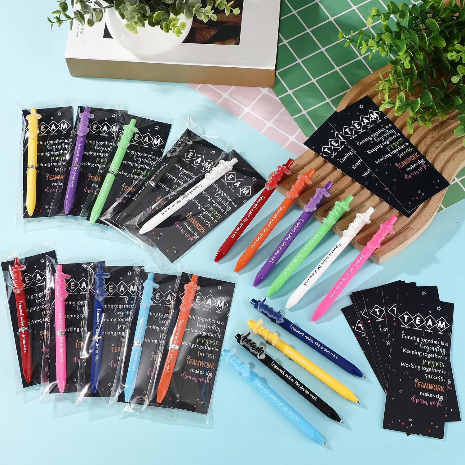 Geyoga 50 Sets Team Pens Gifts Bulk Team Building Gifts Thank You Employees Appreciation Presents for Nurse Office Worker Volunteer Employees Coworker Teacher Staff Group Members