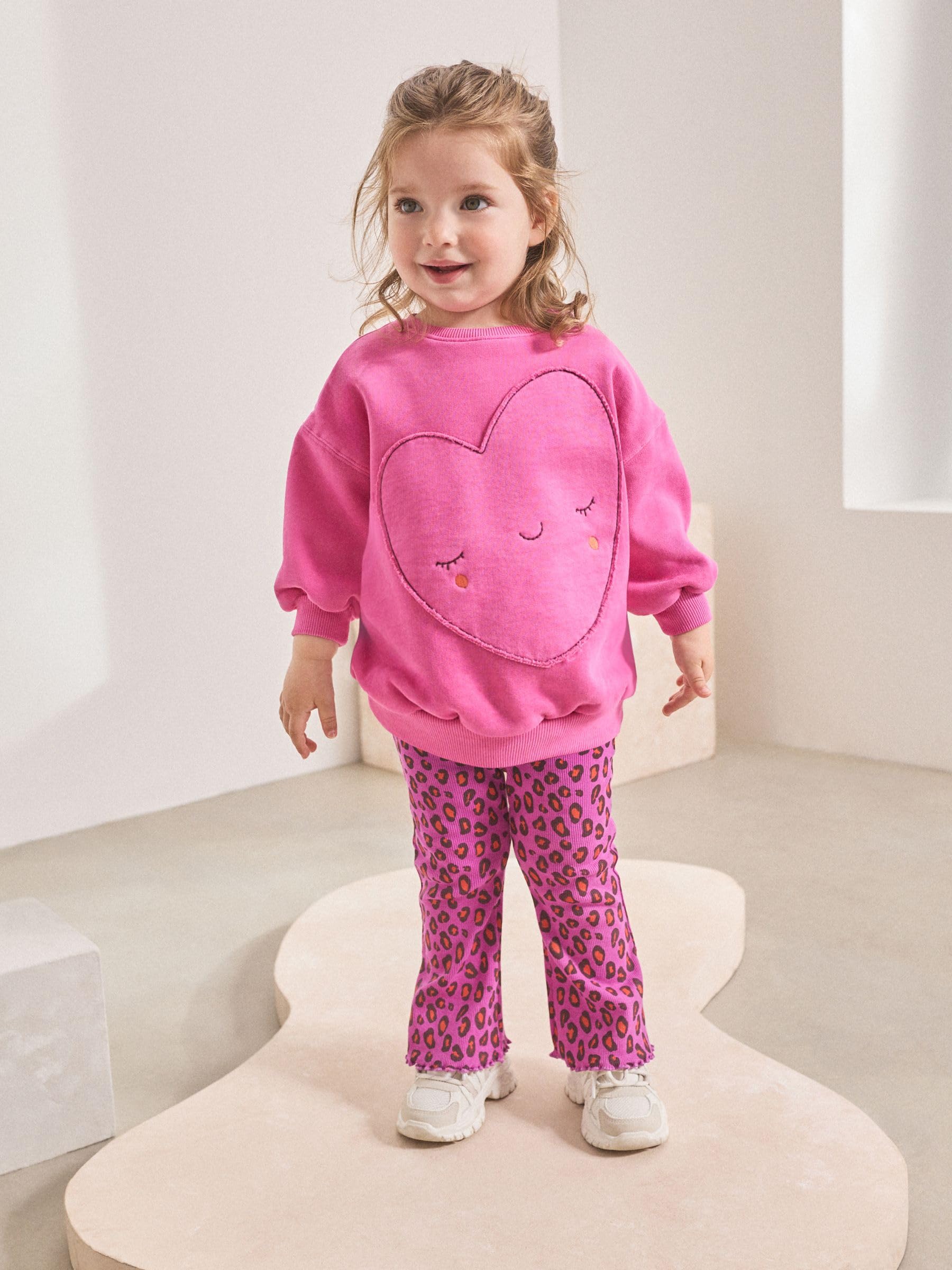 NEXT Mädchen Sweatshirt und Leggings mit Schlag im Set
